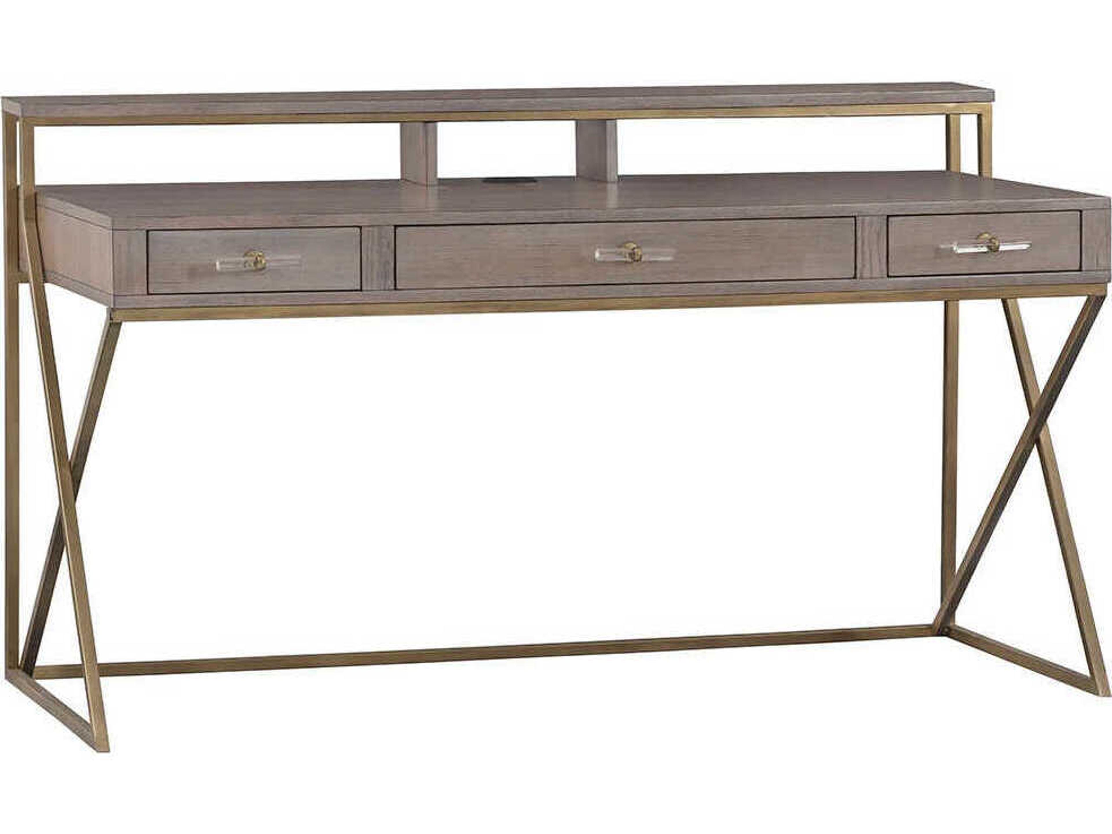 Park Avenue Grecian Clay Beige Oak Wood Secretary Desk