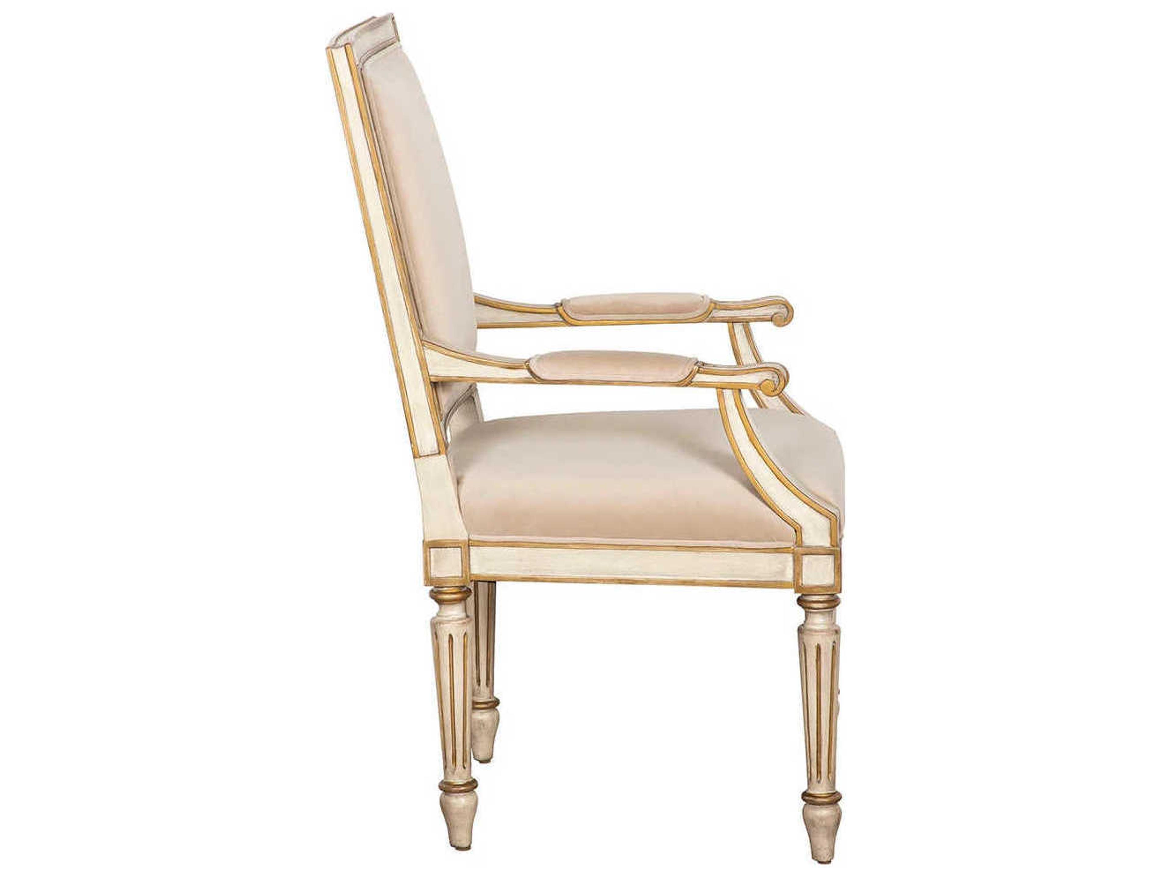 Fairfield Chair Beech Wood White Upholstered Arm Dining Chair