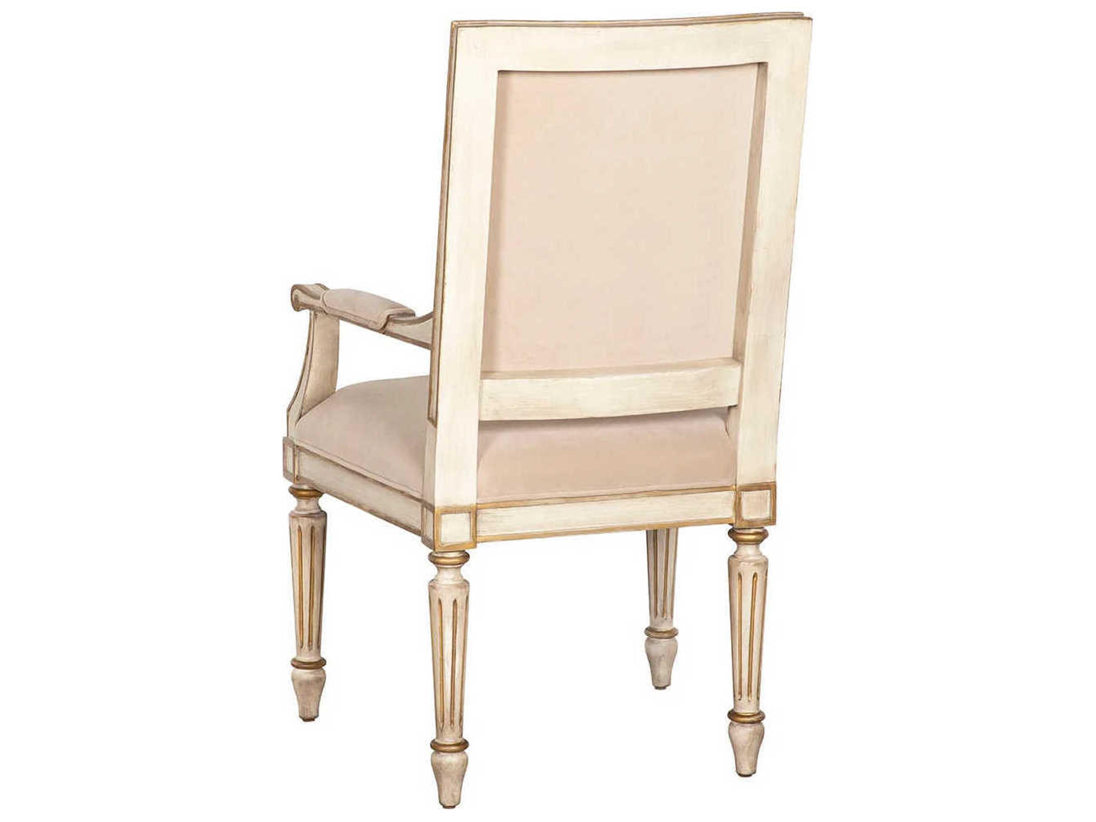 Fairfield Chair Beech Wood White Upholstered Arm Dining Chair