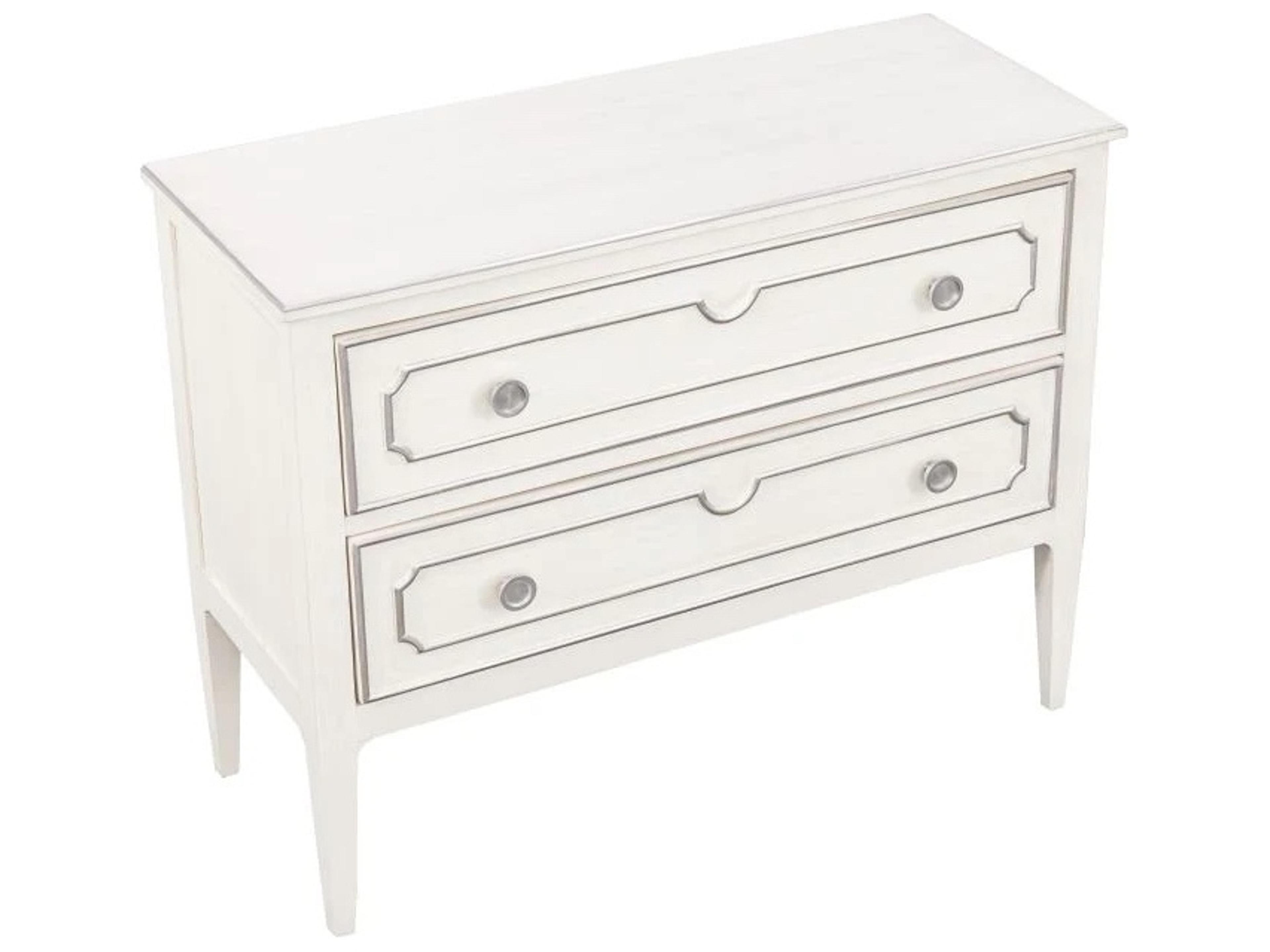 Fairfield Chair Monogram 2-Drawers White Walnut Wood Nightstand