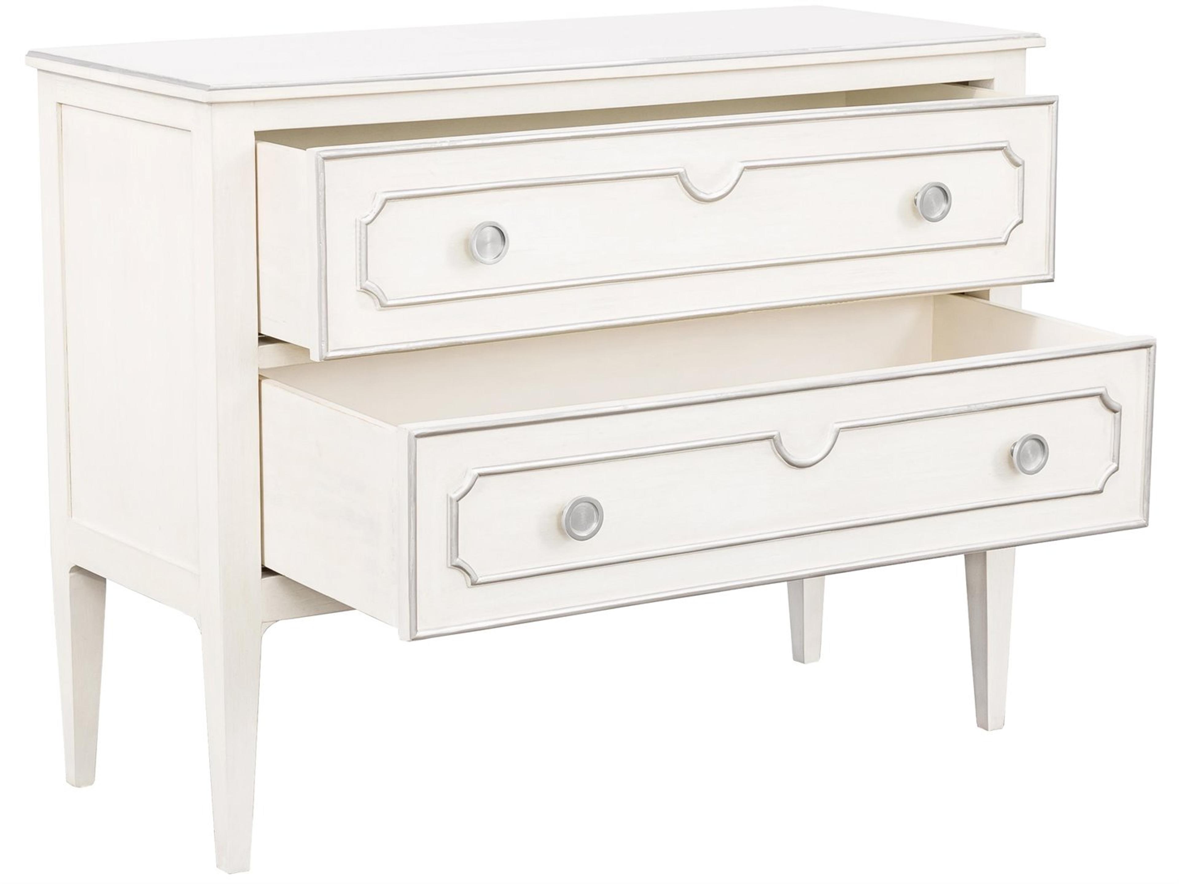 Fairfield Chair Monogram 2-Drawers White Walnut Wood Nightstand