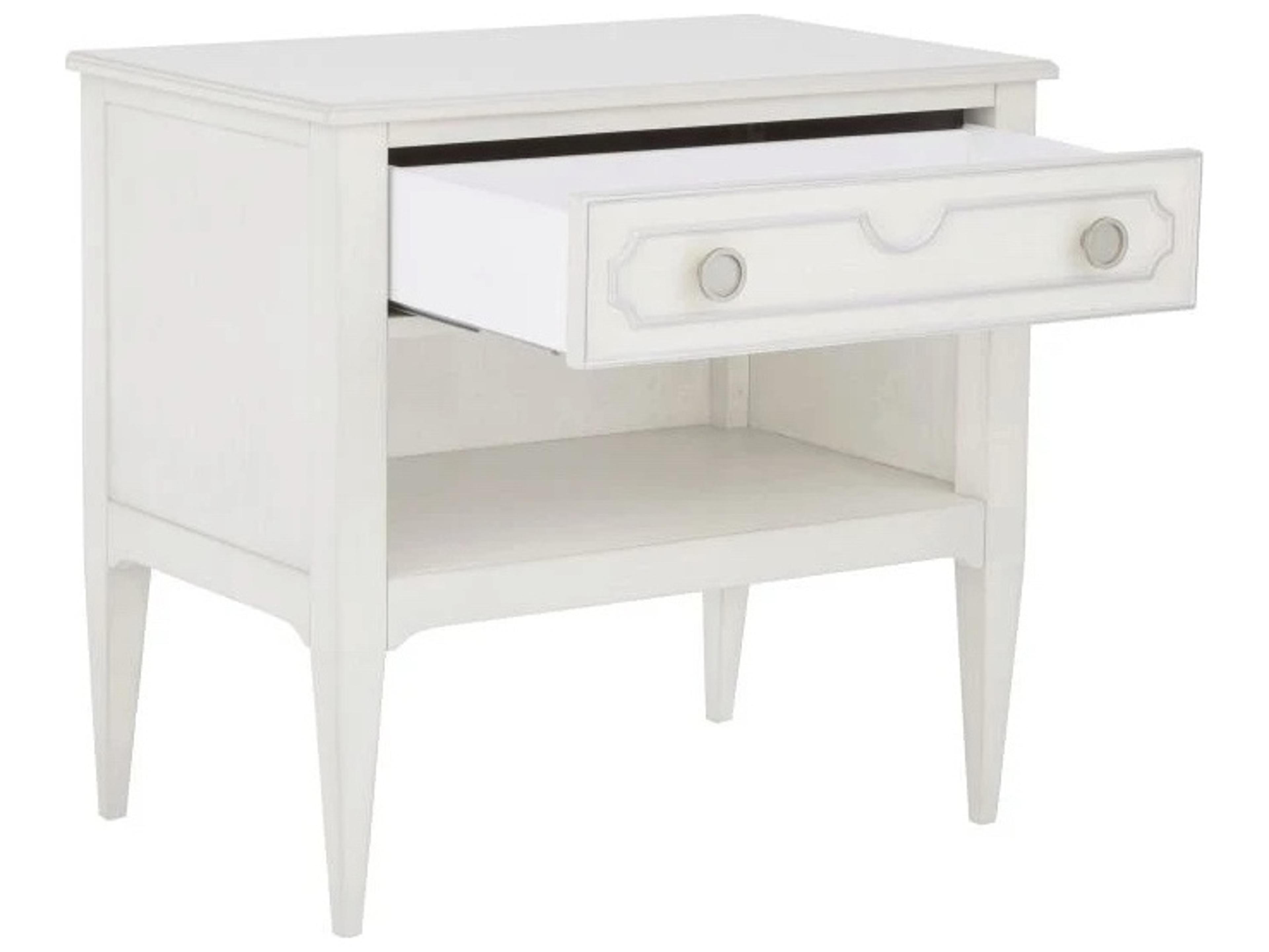 Fairfield Chair Monogram 1-Drawer White Walnut Wood Nightstand