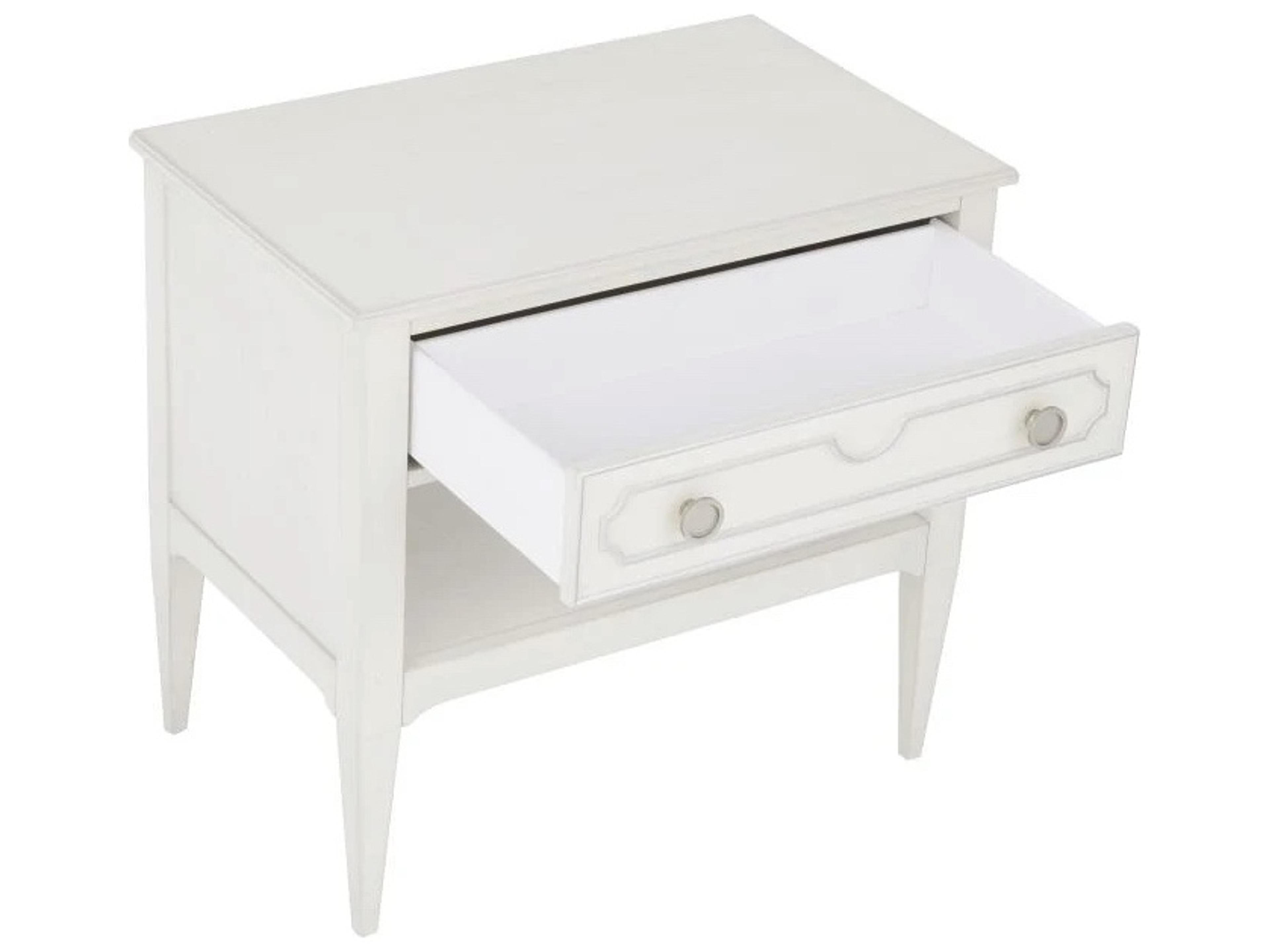 Fairfield Chair Monogram 1-Drawer White Walnut Wood Nightstand