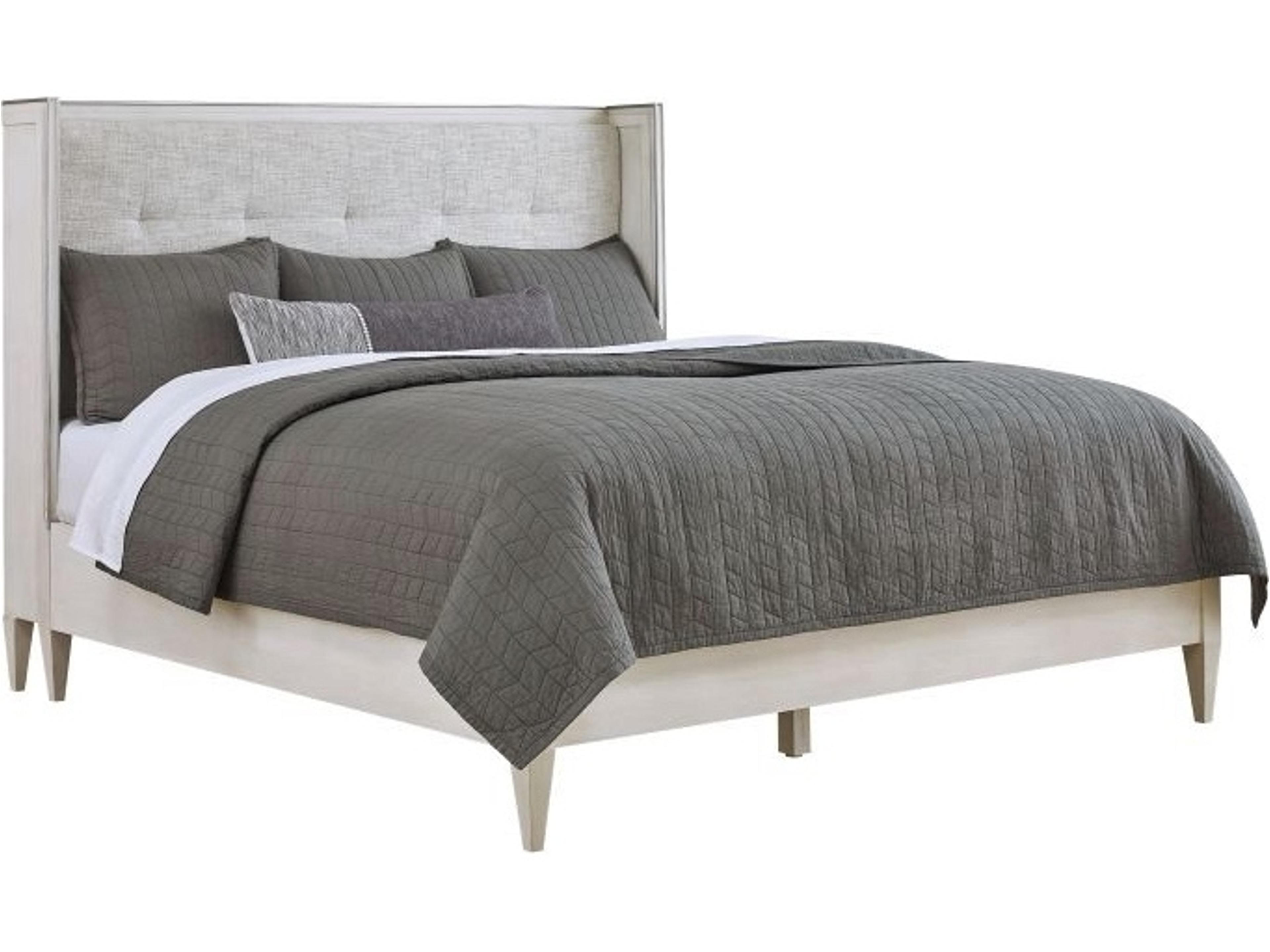 Fairfield Chair Monogram Gray Walnut Wood Queen Platform Bed
