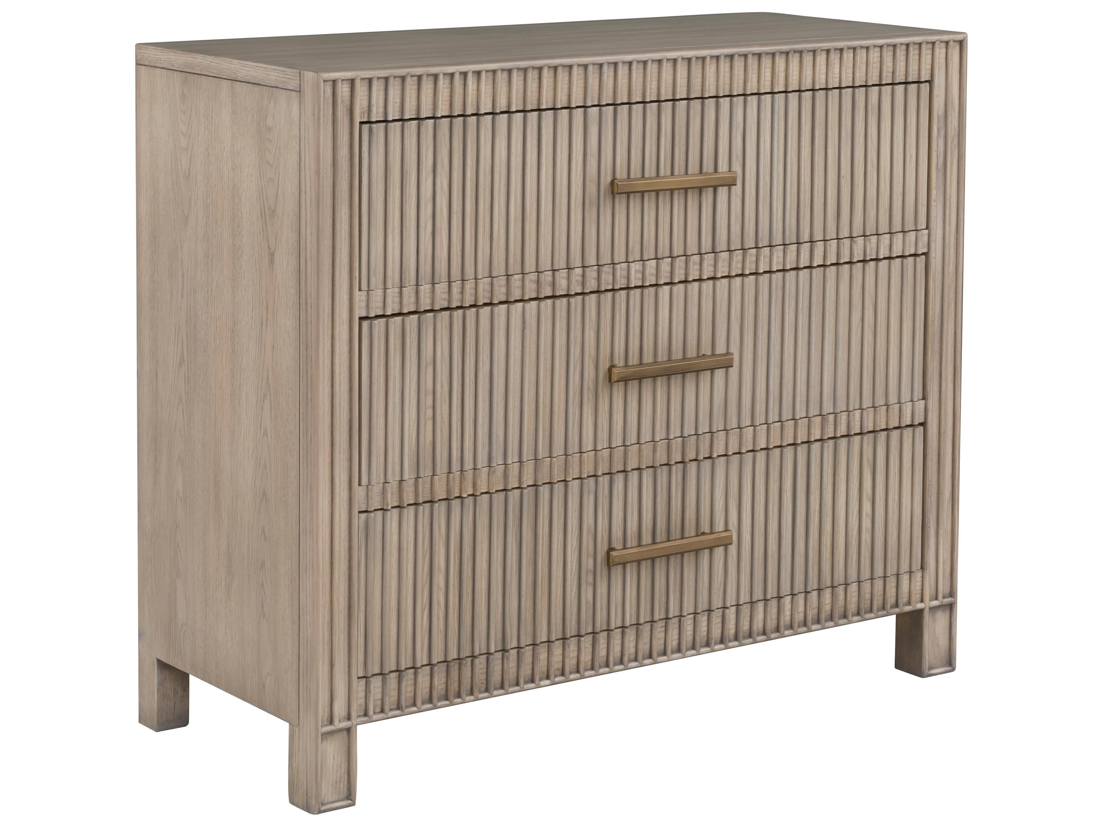Alchemymonogram 3-Drawers Natural Solid Wood Dresser