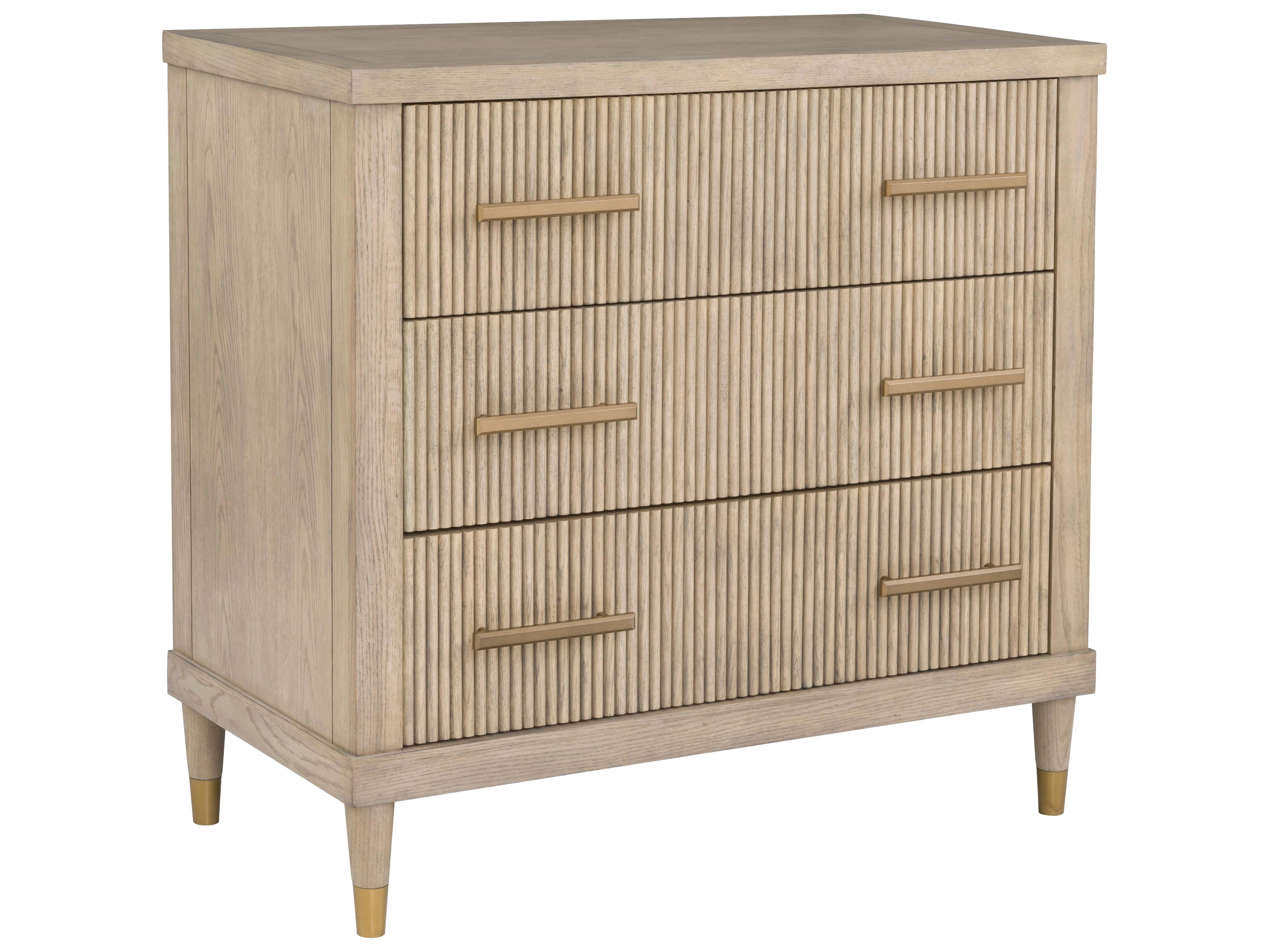 Everettmonogram 3-Drawers Natural Solid Wood Dresser