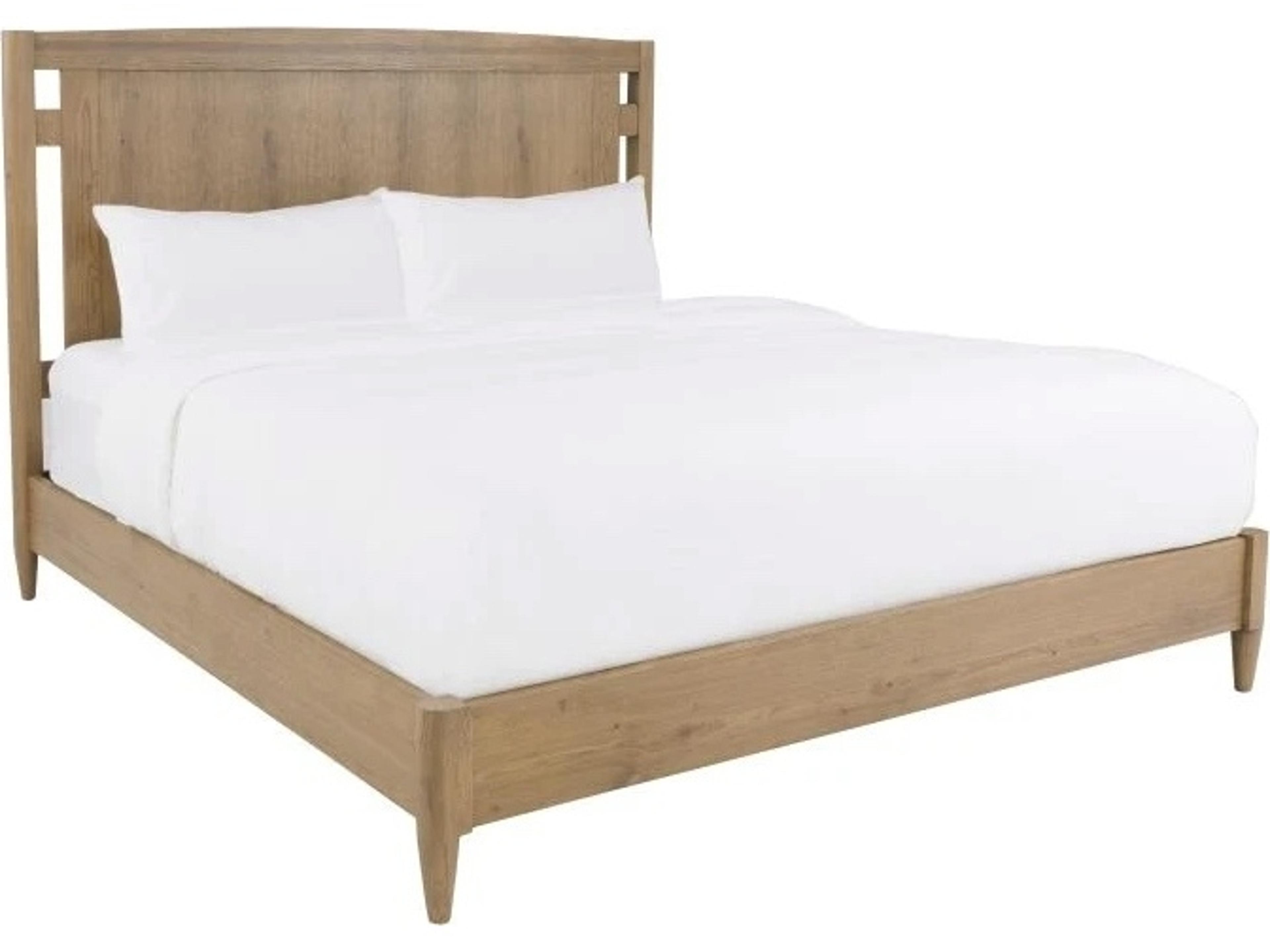 Monogram Natural Oak Wood Queen Platform Bed