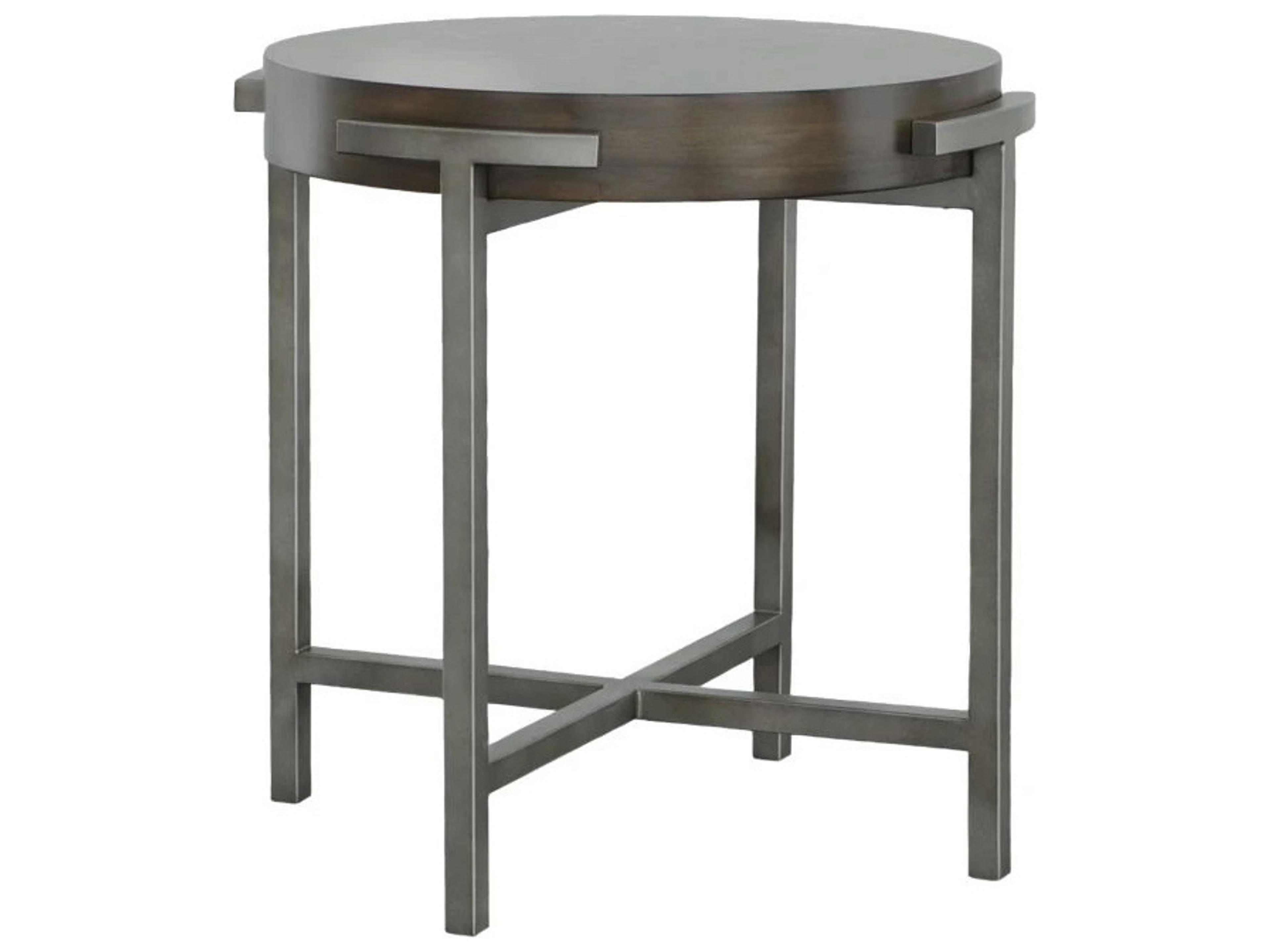 Monogram Round Wood End Table