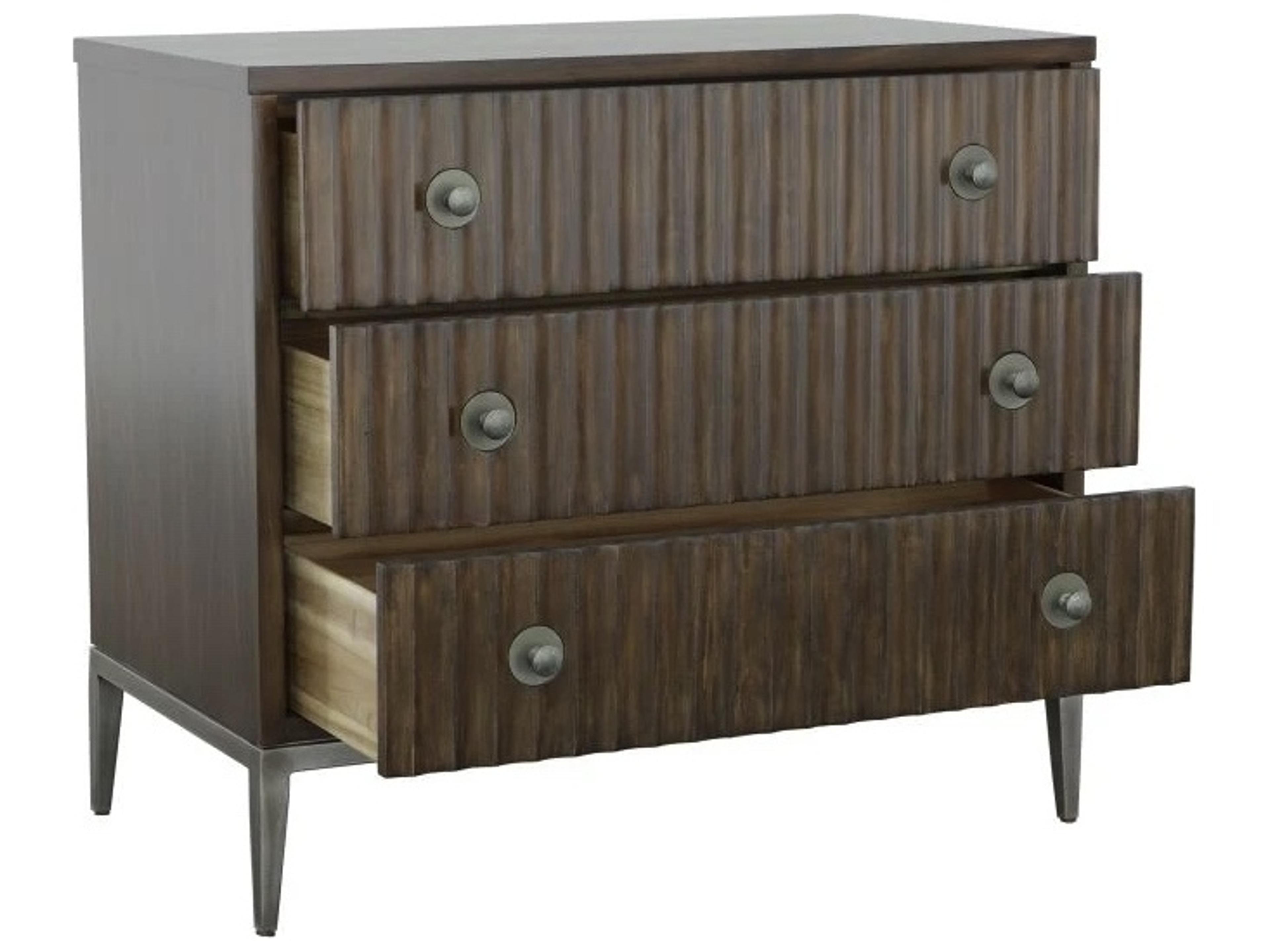 Fairfield Chair Monogram Brown Walnut Wood Accent Chest