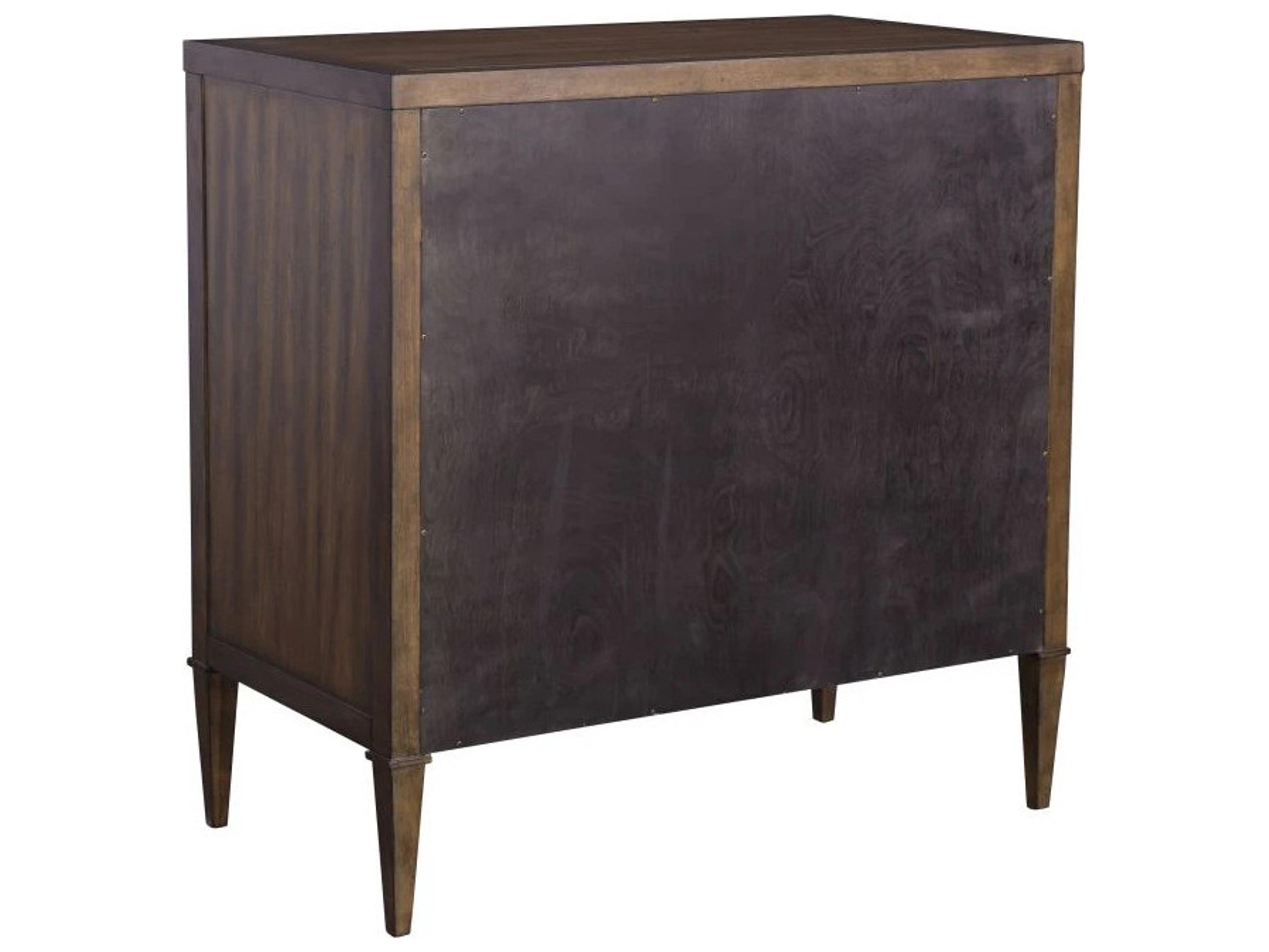 Fairfield Chair Monogram Brown Walnut Wood Accent Chest