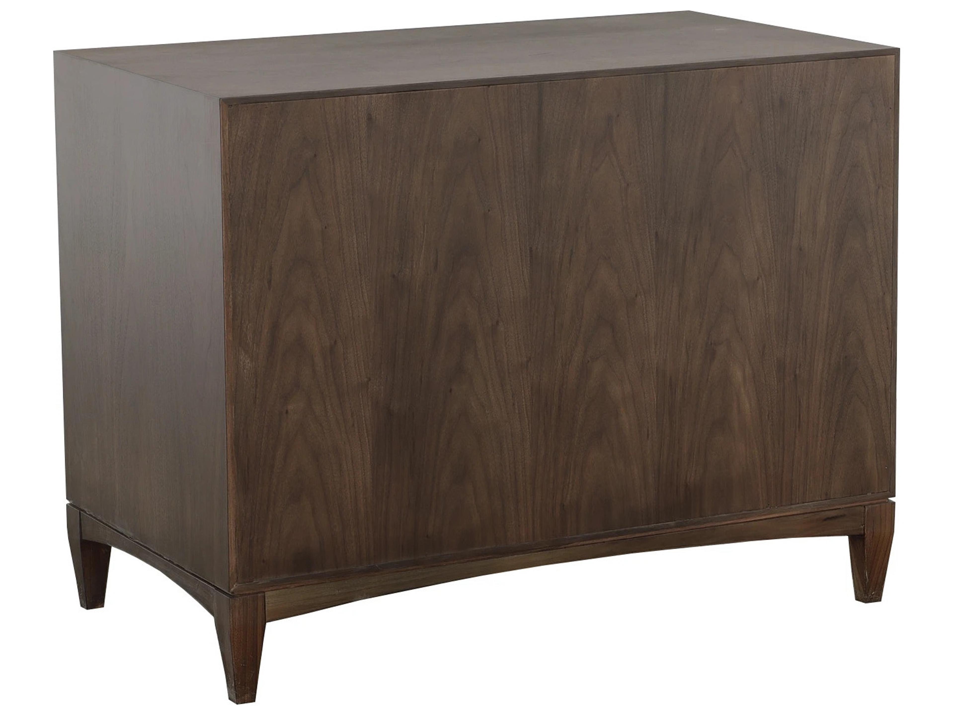 Fairfield Chair Monogram 2-Drawers Brown Walnut Wood Nightstand