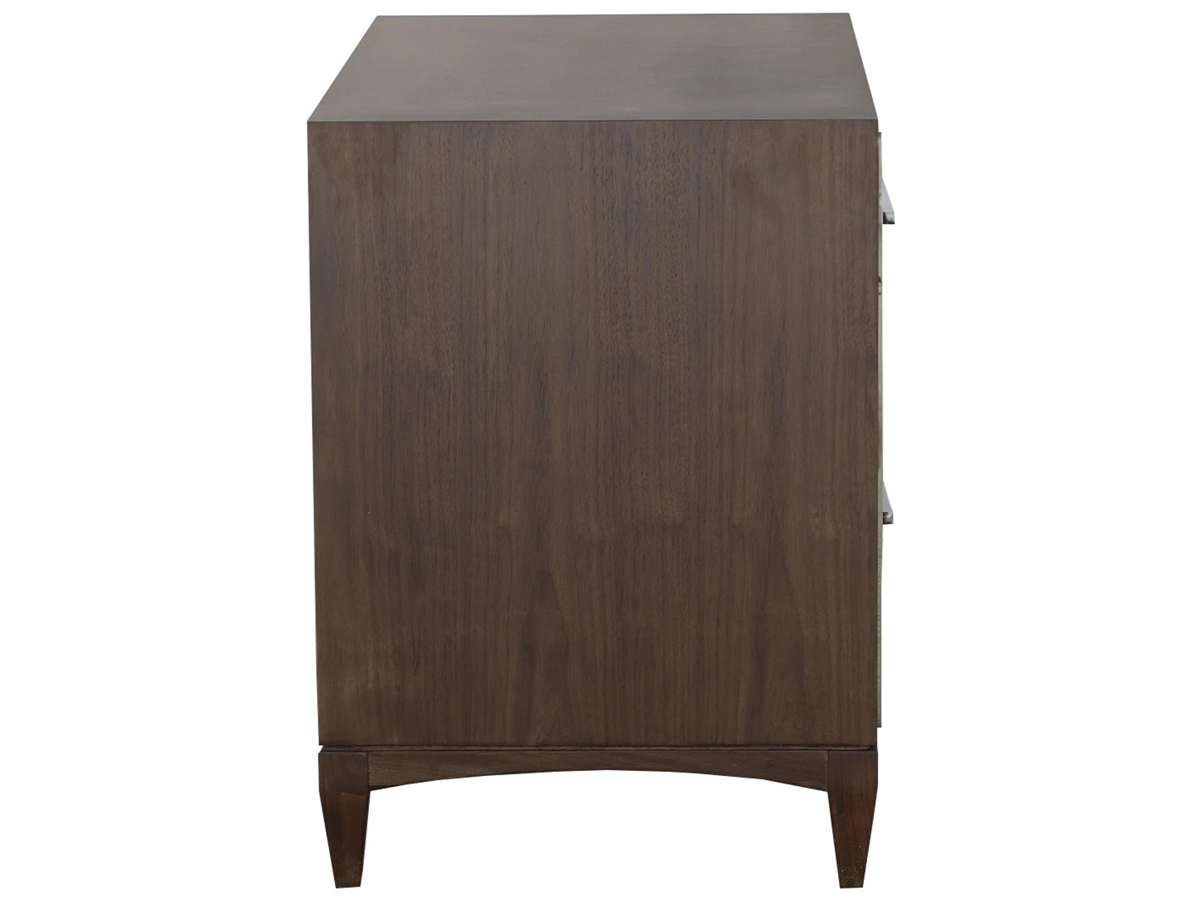 Fairfield Chair Monogram 2-Drawers Brown Walnut Wood Nightstand
