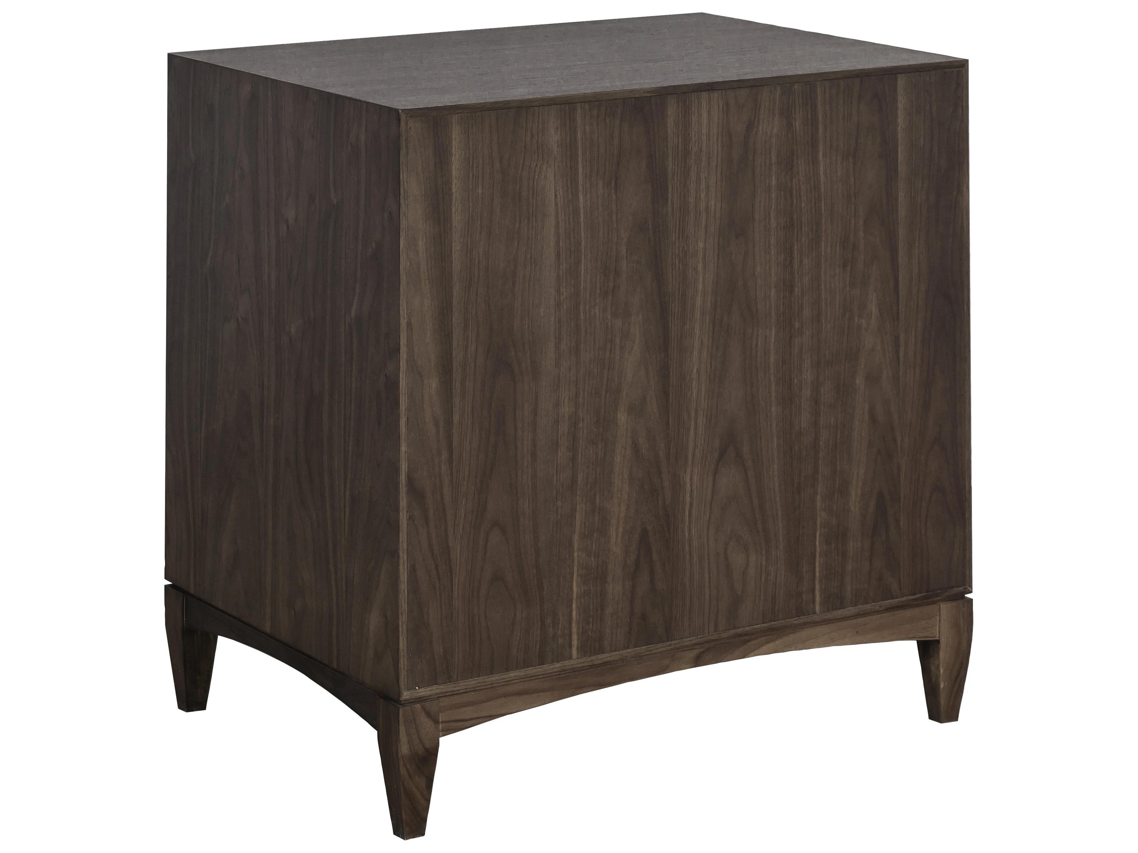 Fairfield Chair Monogram 3-Drawers Brown Walnut Wood Nightstand