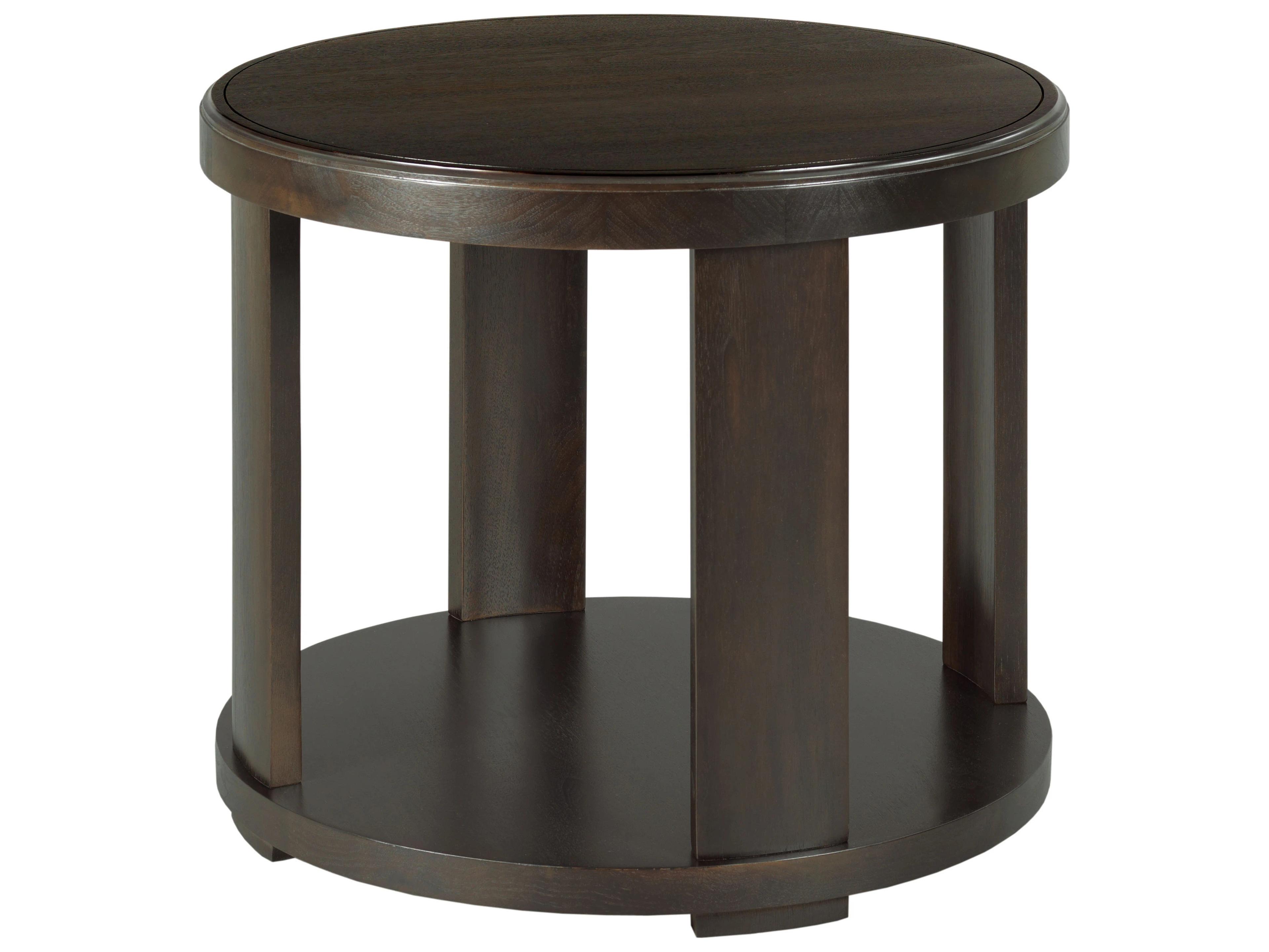 Monogram Round Wood End Table