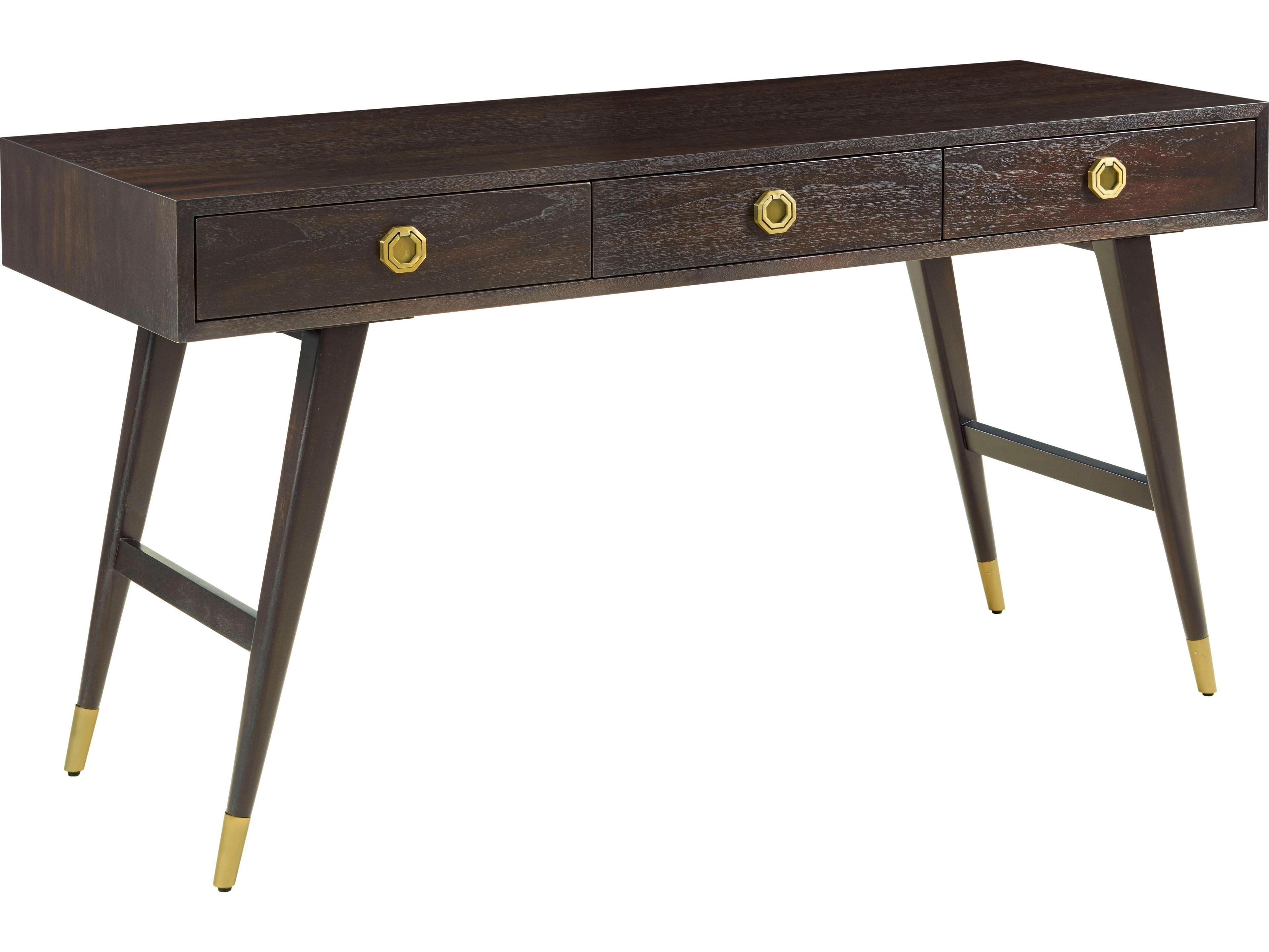 Monogram Brown Birch Wood Writing Desk