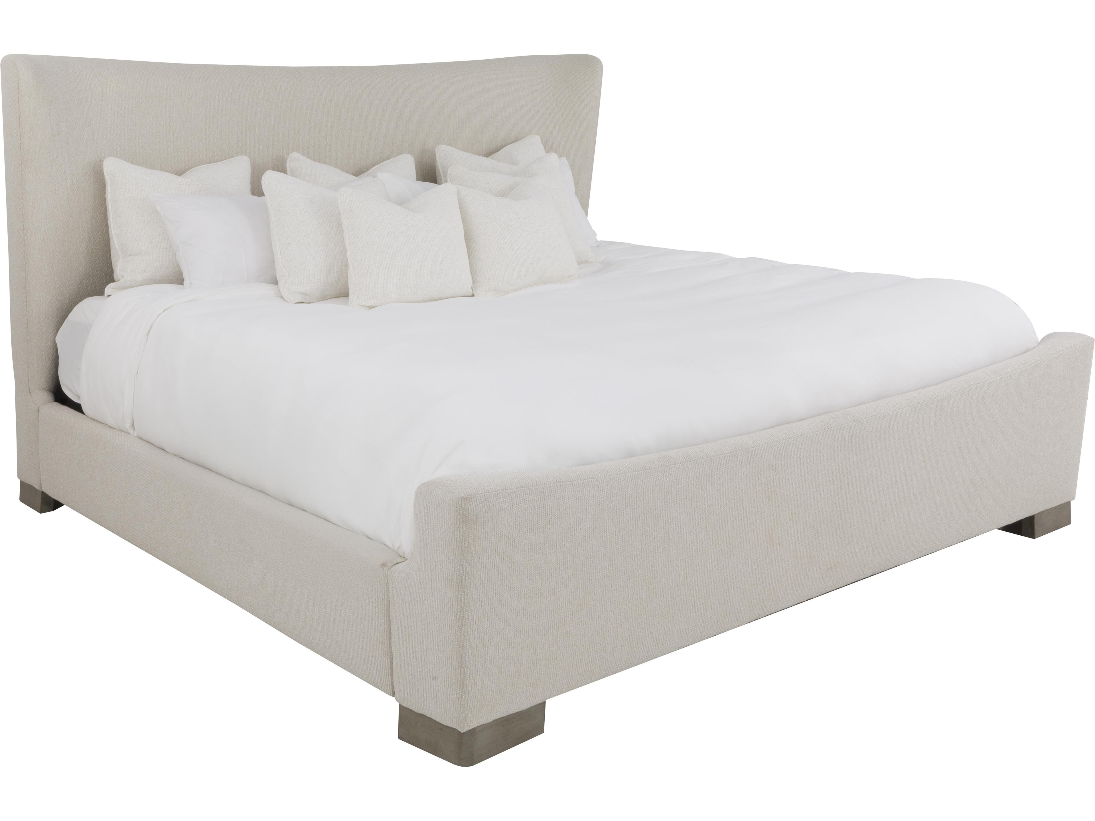 Featured Combinations Beige Ash Wood Upholstered King Platform Bed
