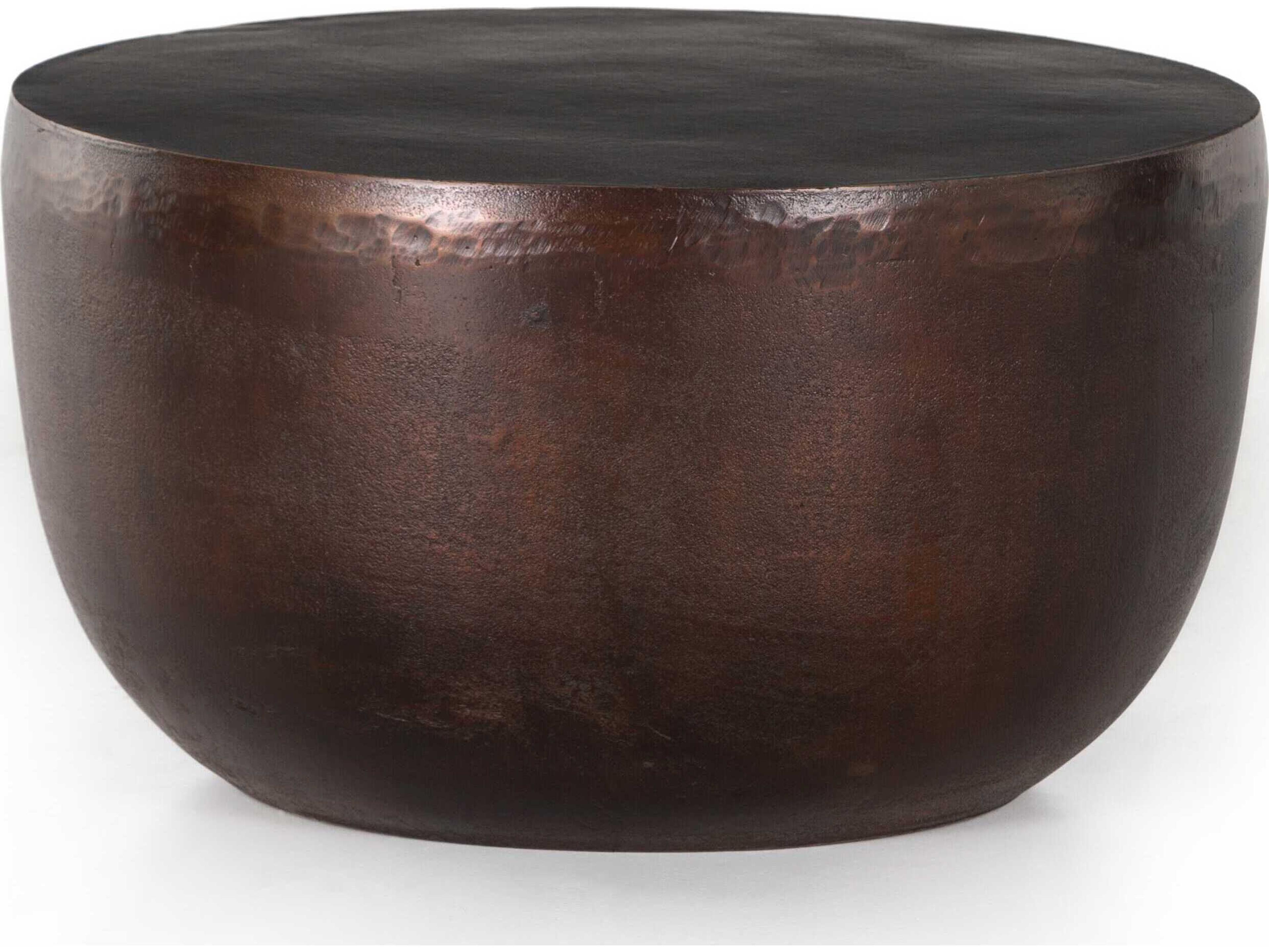 Globetrotter Outdoor Antique Rust Aluminum Round End Table