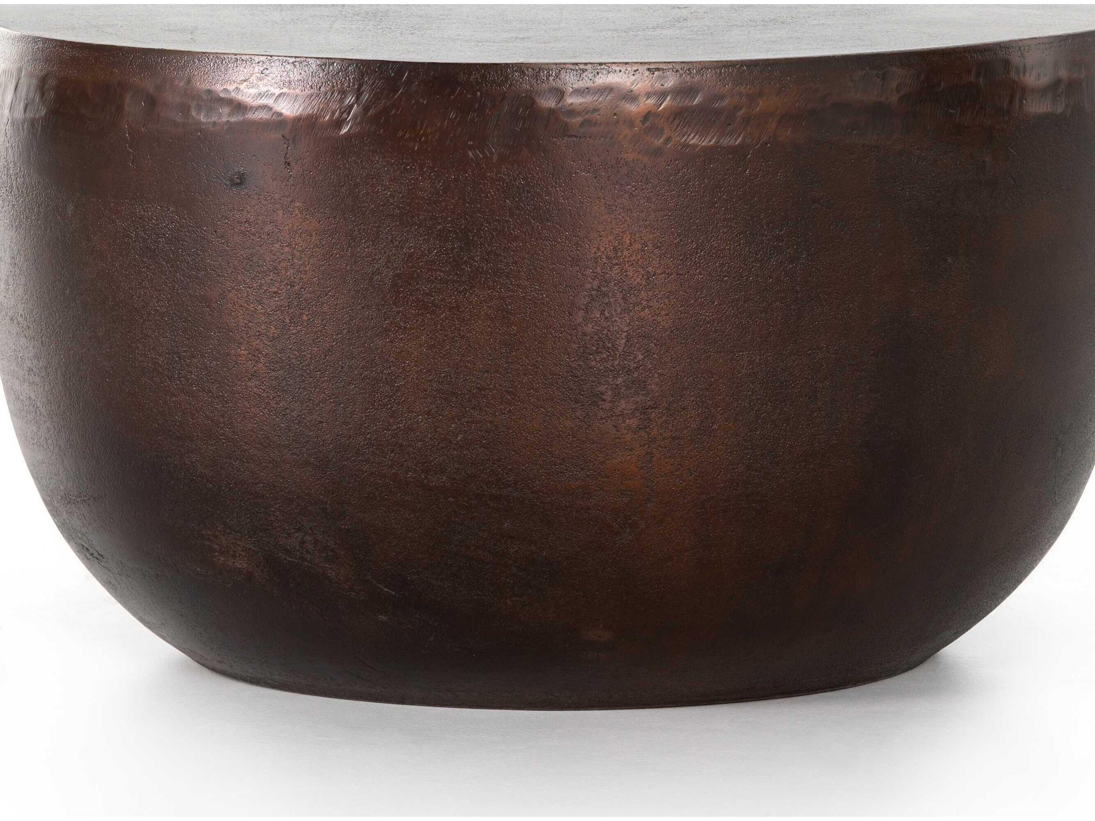 Luxecor Globetrotter Outdoor Antique Rust Aluminum Round End Table