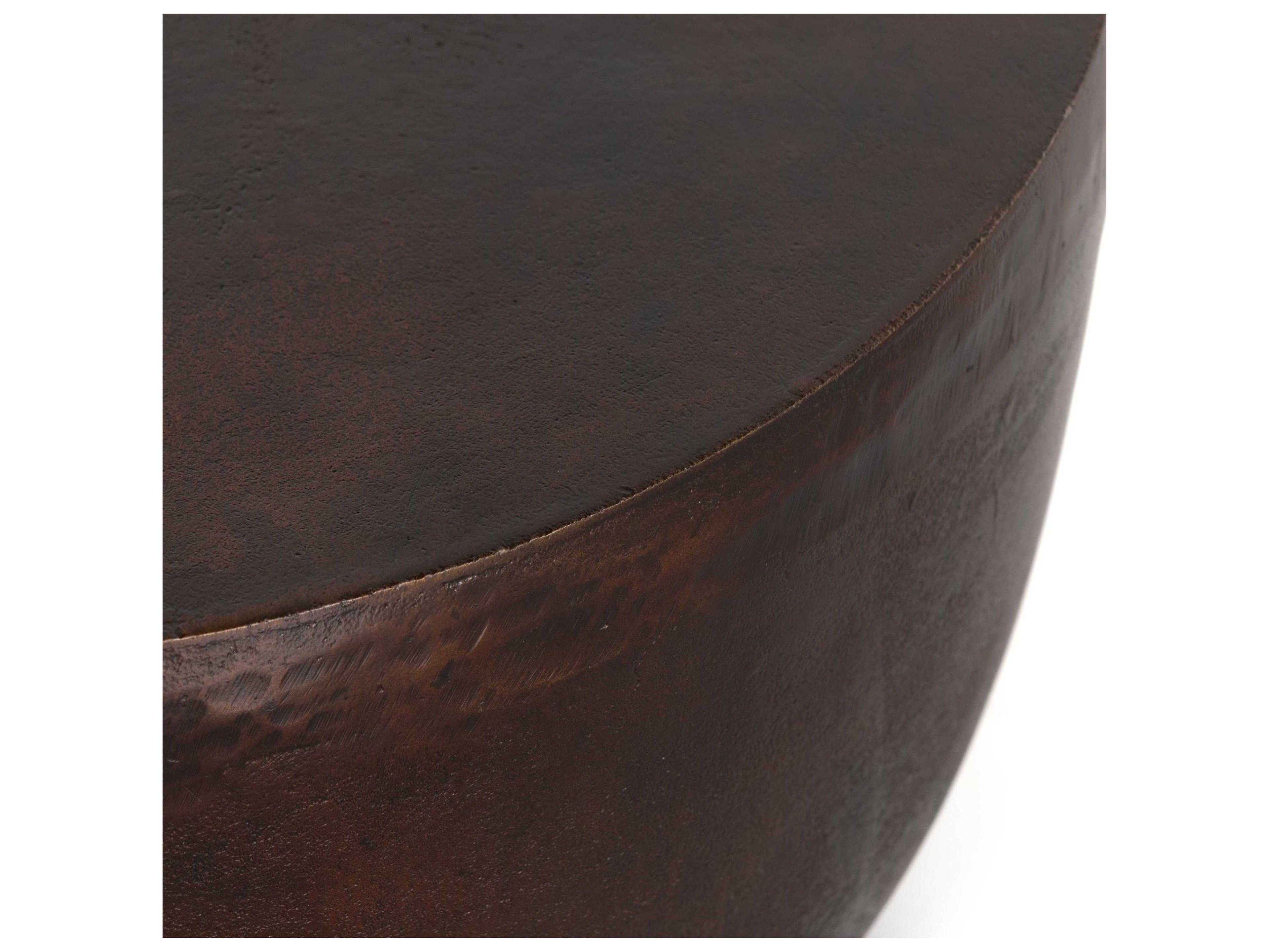 Luxecor Globetrotter Outdoor Antique Rust Aluminum Round End Table