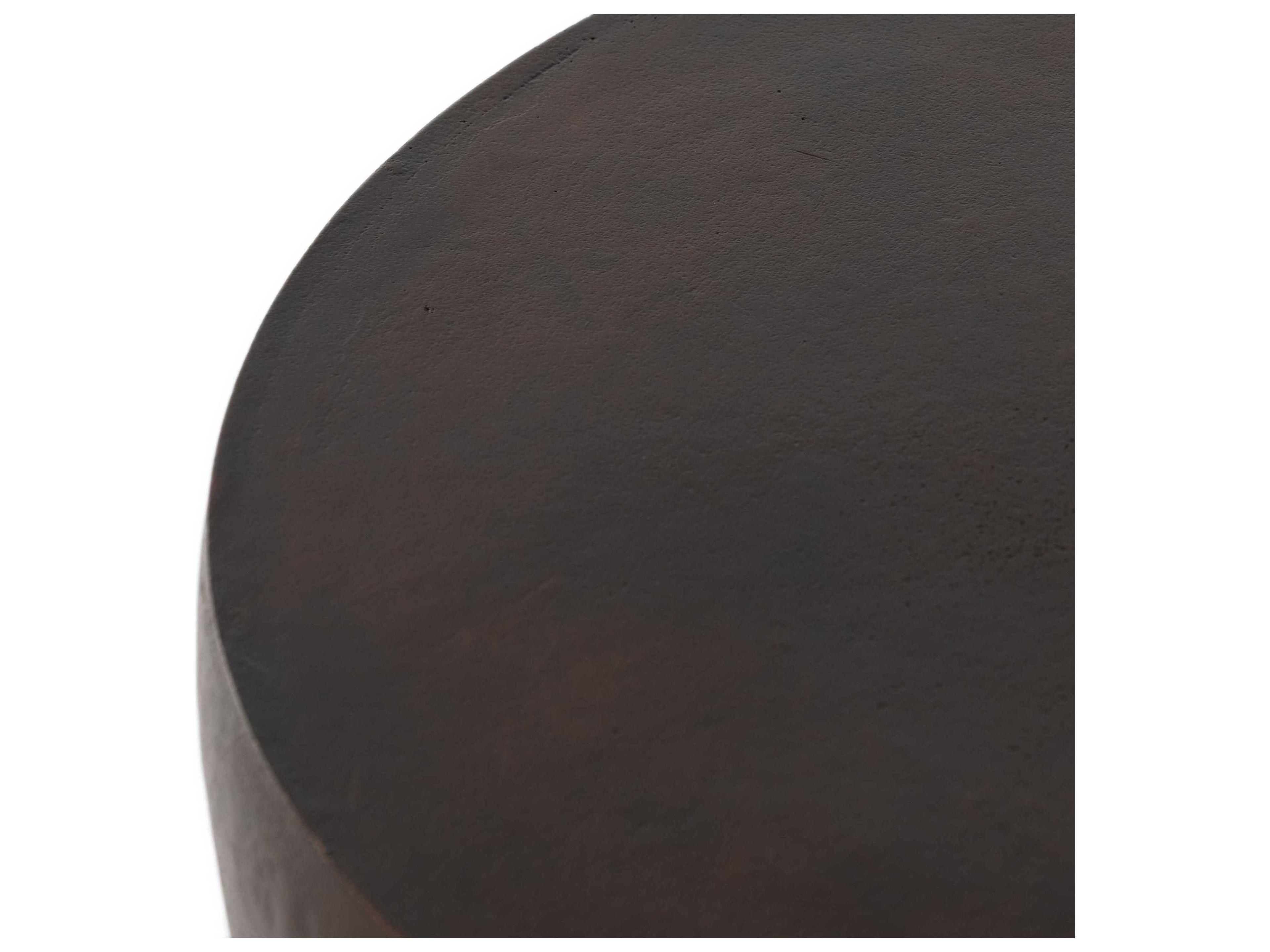 Luxecor Globetrotter Outdoor Antique Rust Aluminum Round End Table