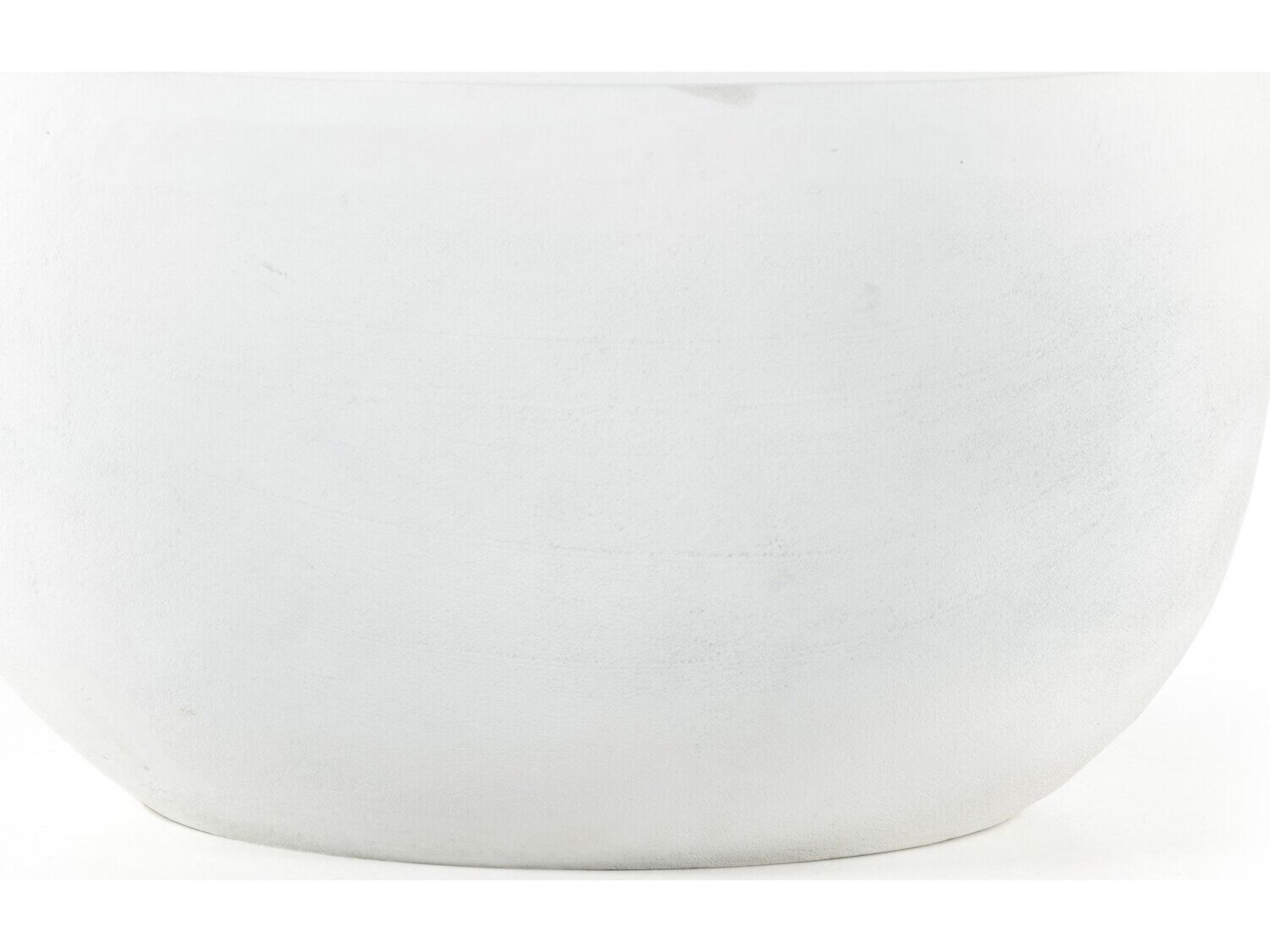 Luxecor Globetrotter Outdoor Matte White Cast Aluminum Round End Table