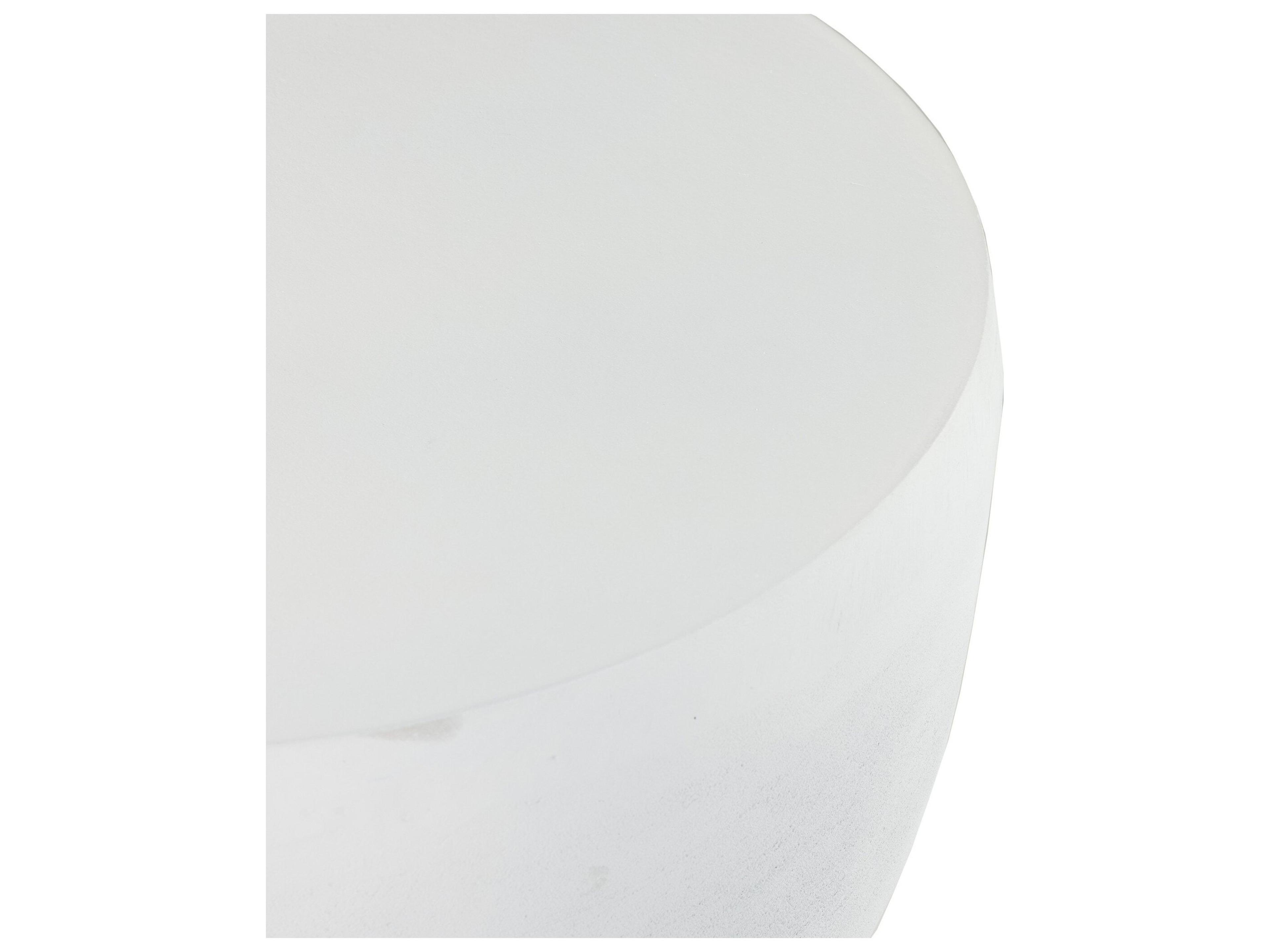 Luxecor Globetrotter Outdoor Matte White Cast Aluminum Round End Table