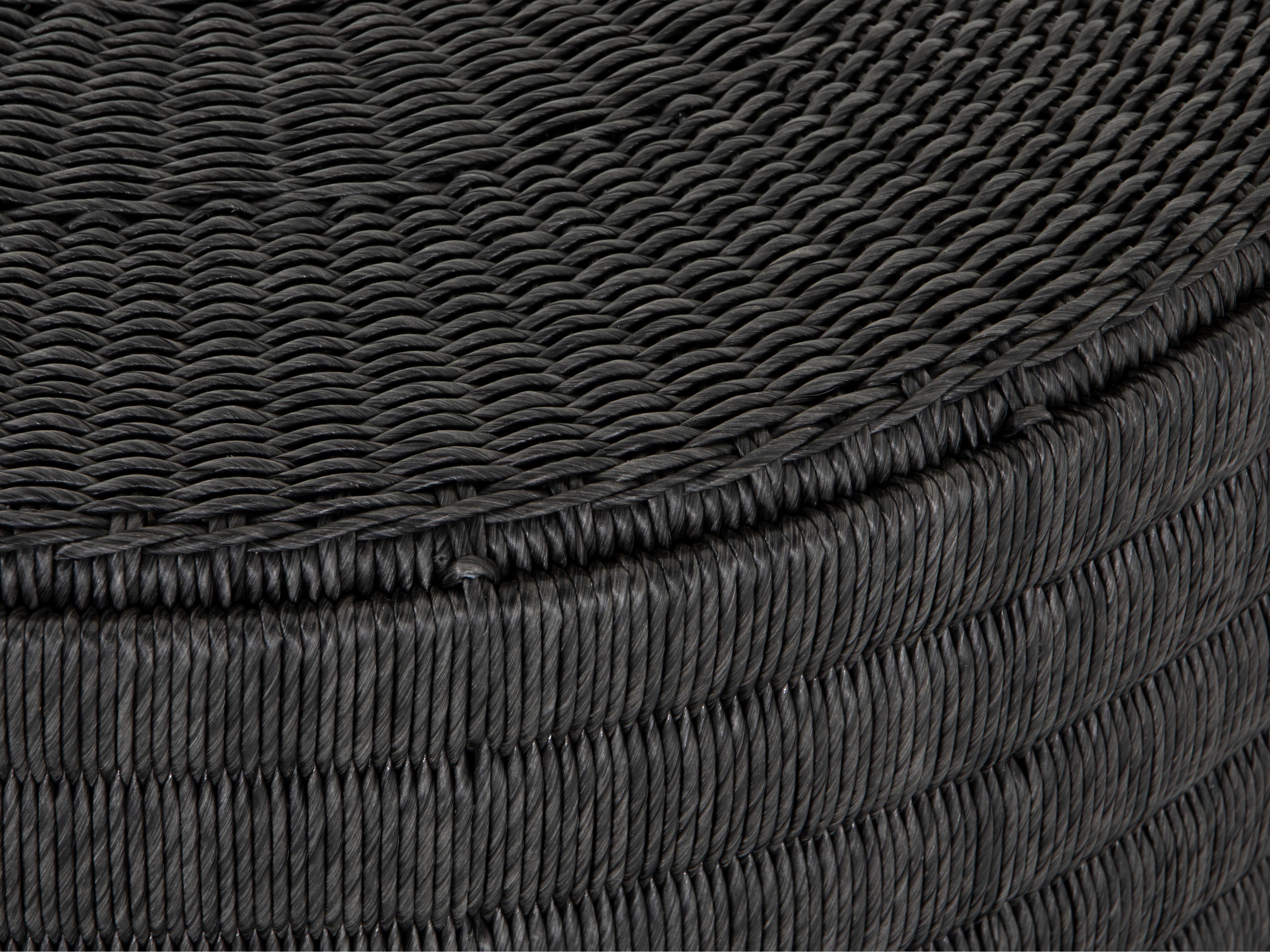 Four Hands Outdoor Grass Roots Vintage Coal Resin Round Coffee Table