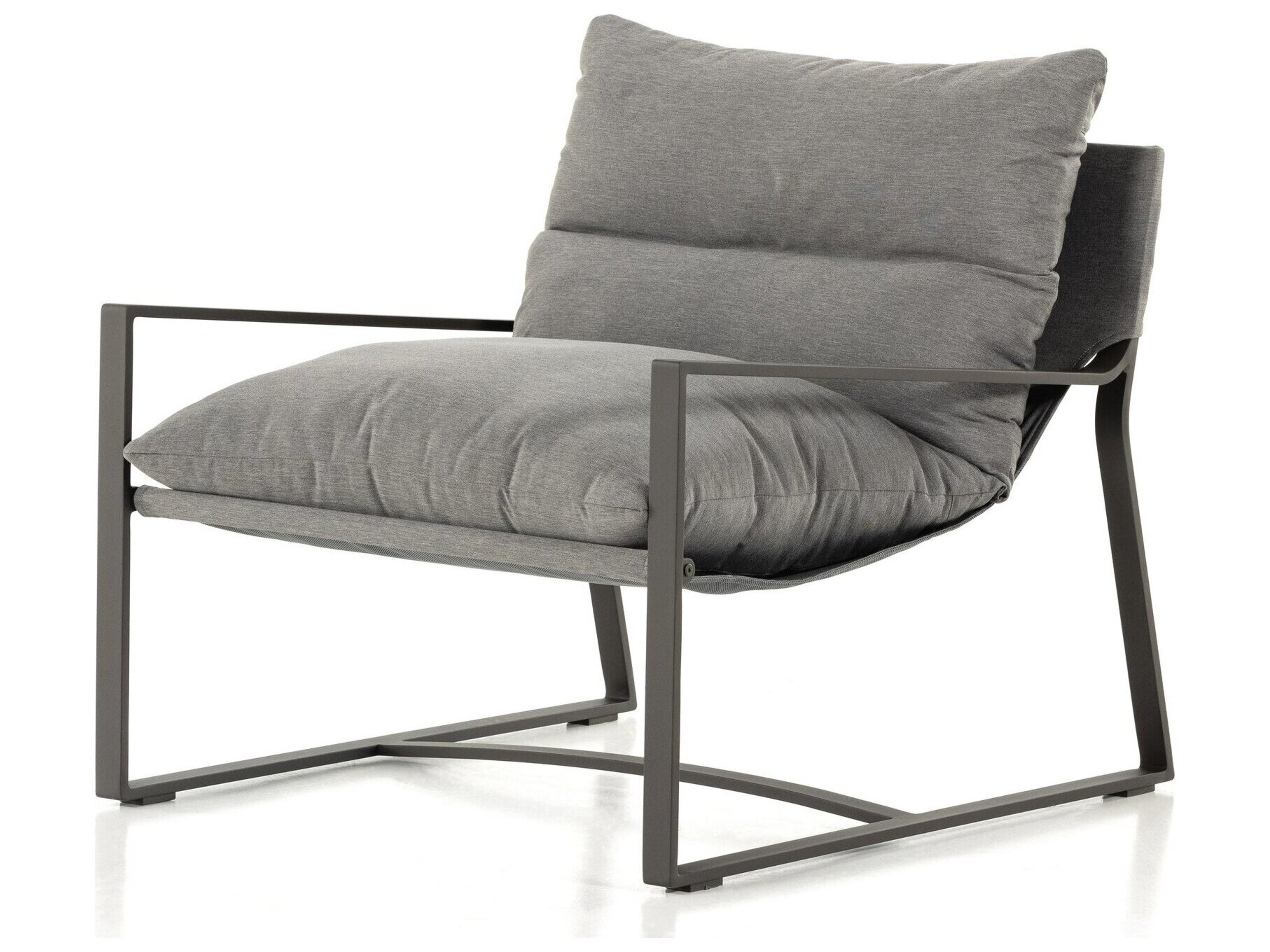 Solano Charcoal / Bronze Aluminum Fabric Sling Lounge Chair