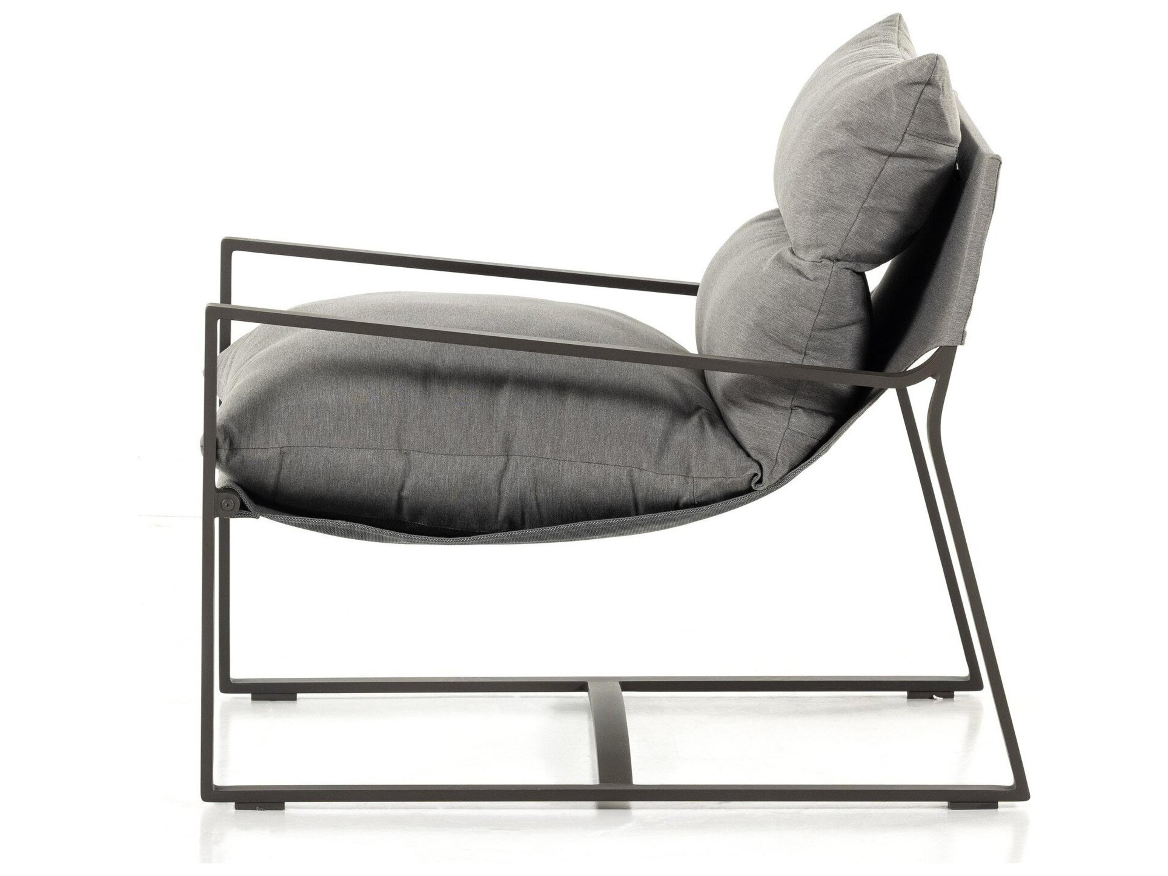 Four Hands Outdoor Solano Charcoal / Bronze Aluminum Fabric Sling Lounge Chair