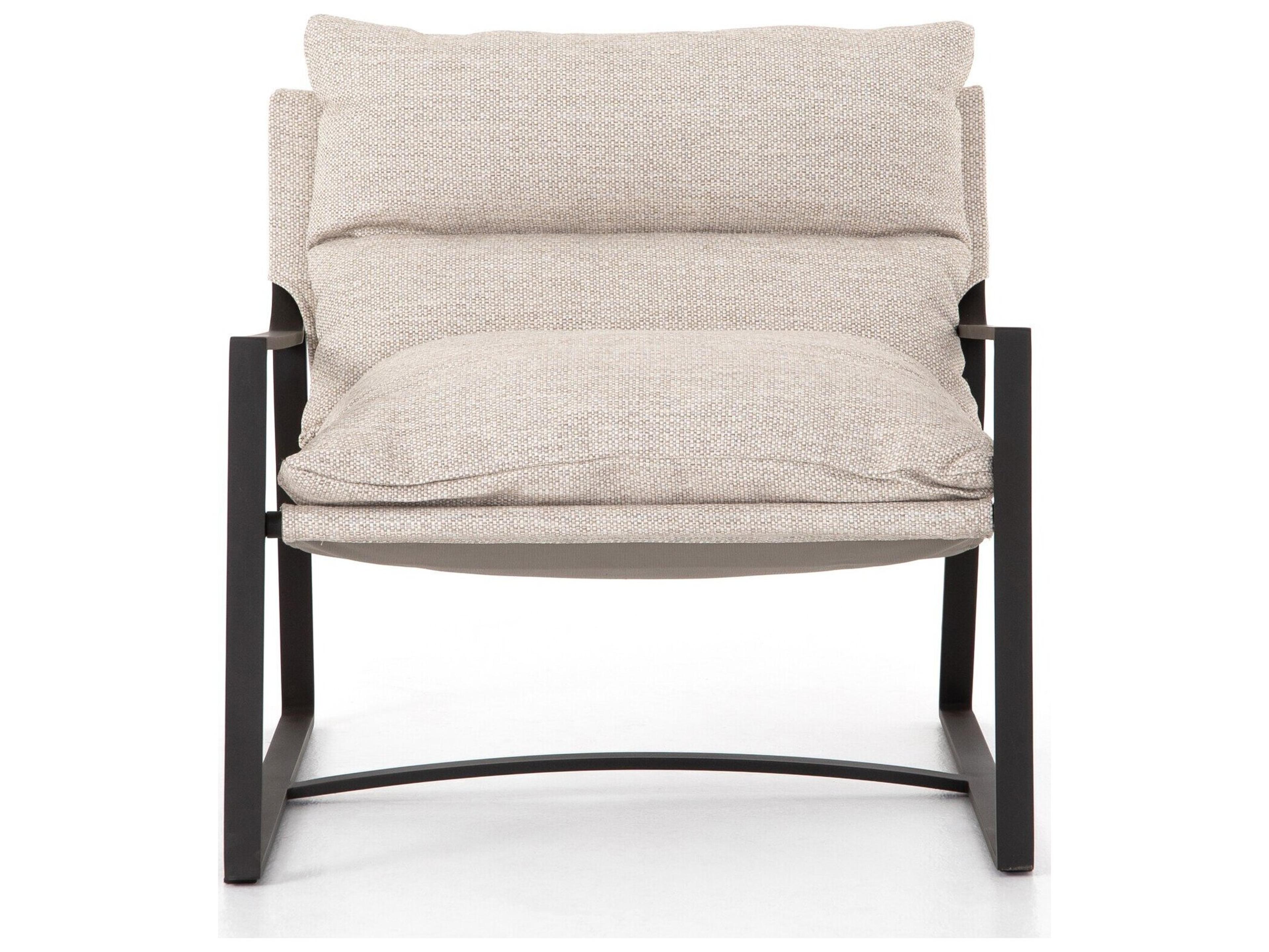 Luxecor Globetrotter Outdoor Bronze Aluminum Lounge Chair with Faye Sand Cushion