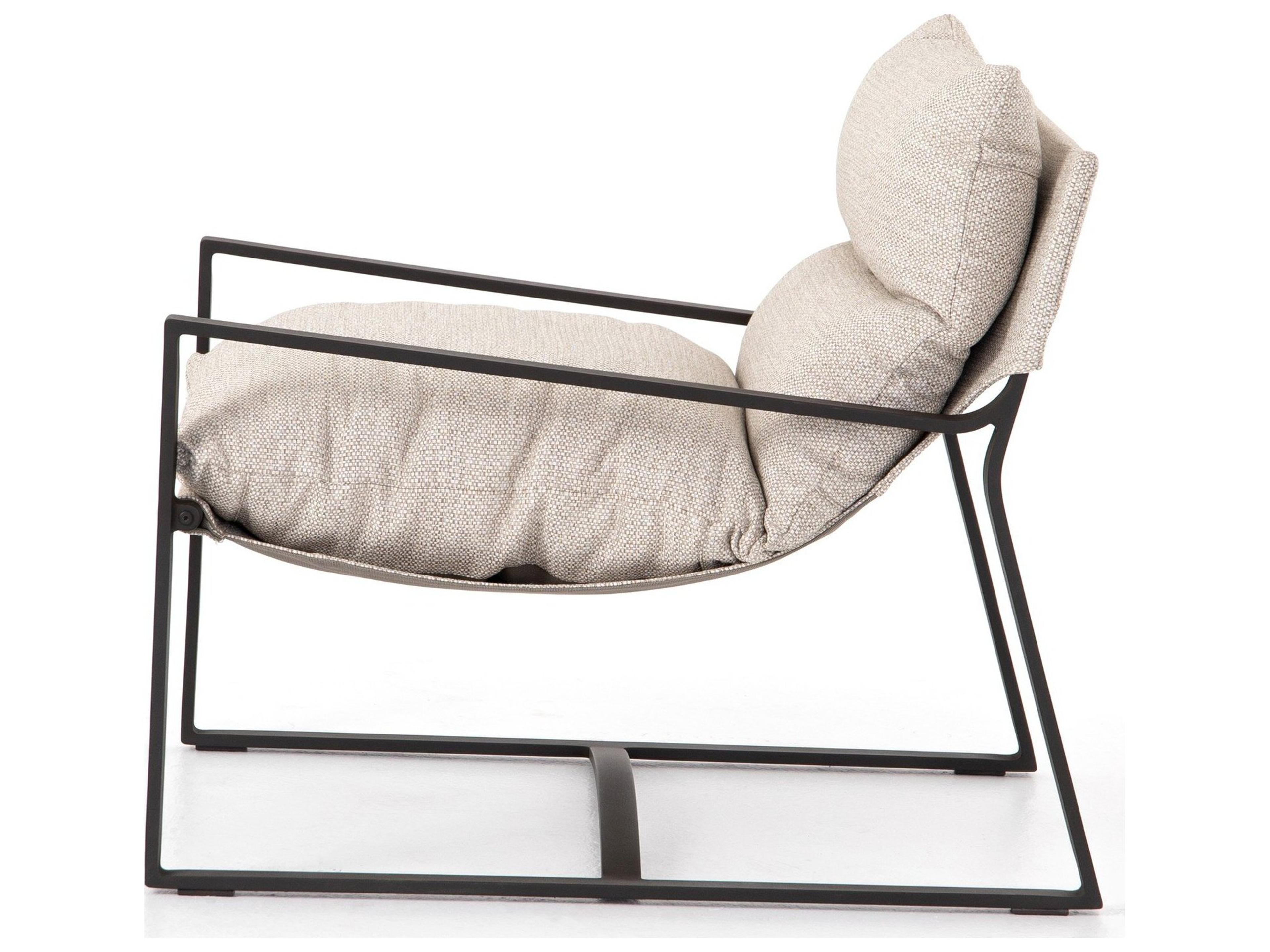 Luxecor Globetrotter Outdoor Bronze Aluminum Lounge Chair with Faye Sand Cushion