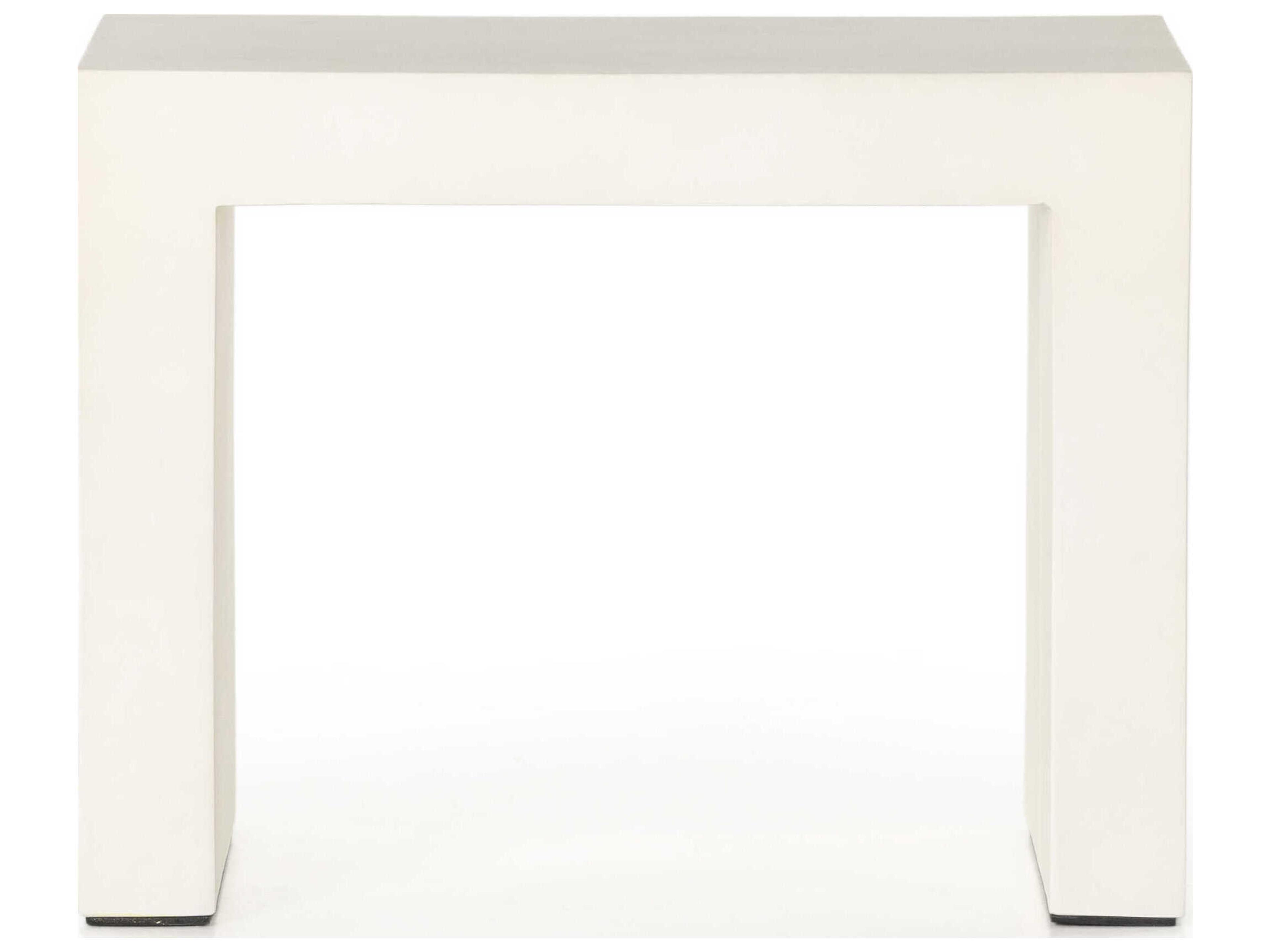 Luxecor Globetrotter Outdoor White Concrete Rectangular End Table