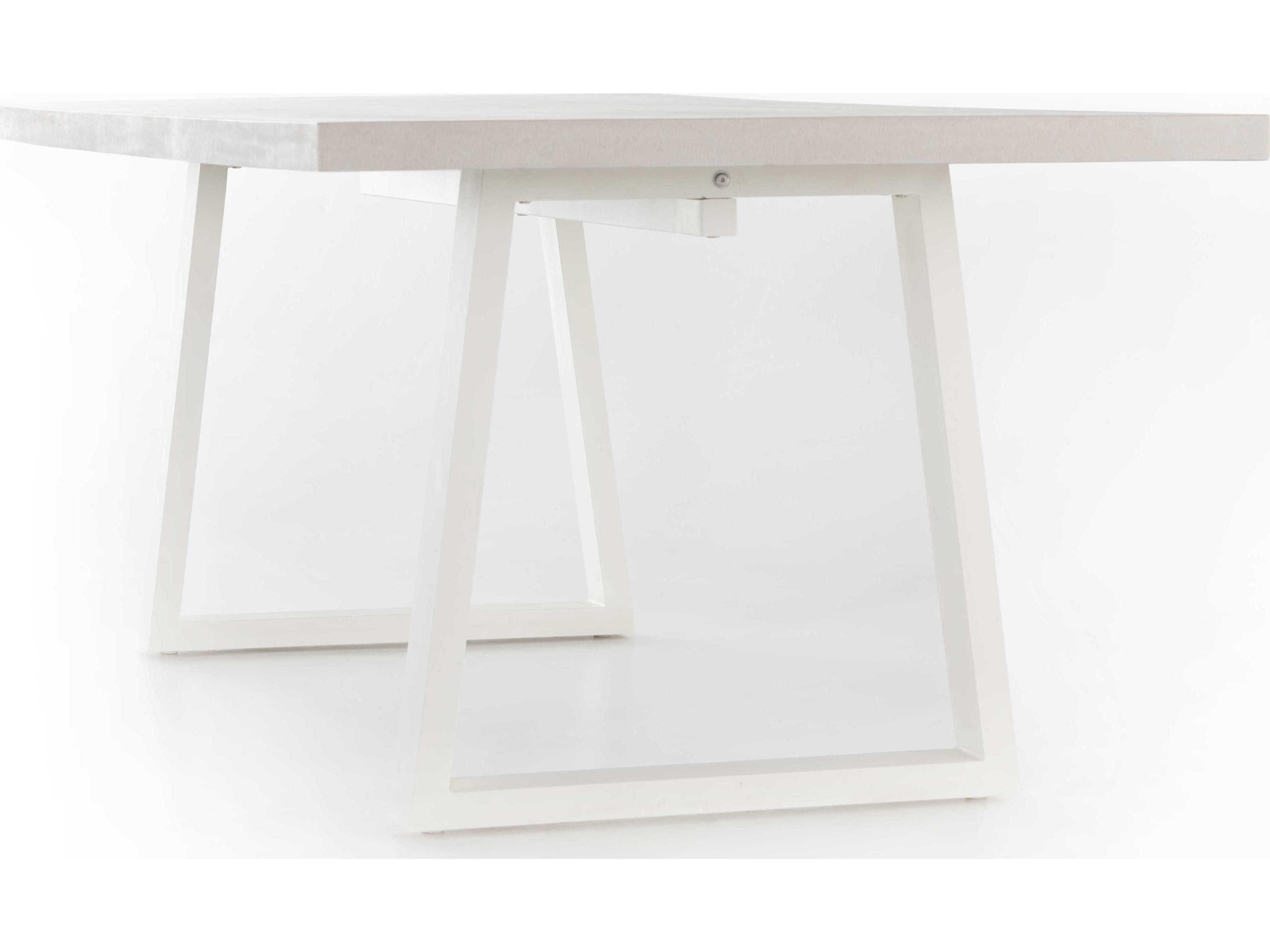 Luxecor Globetrotter Outdoor Natural White / Sand Metal Stone Rectangular Dining Table
