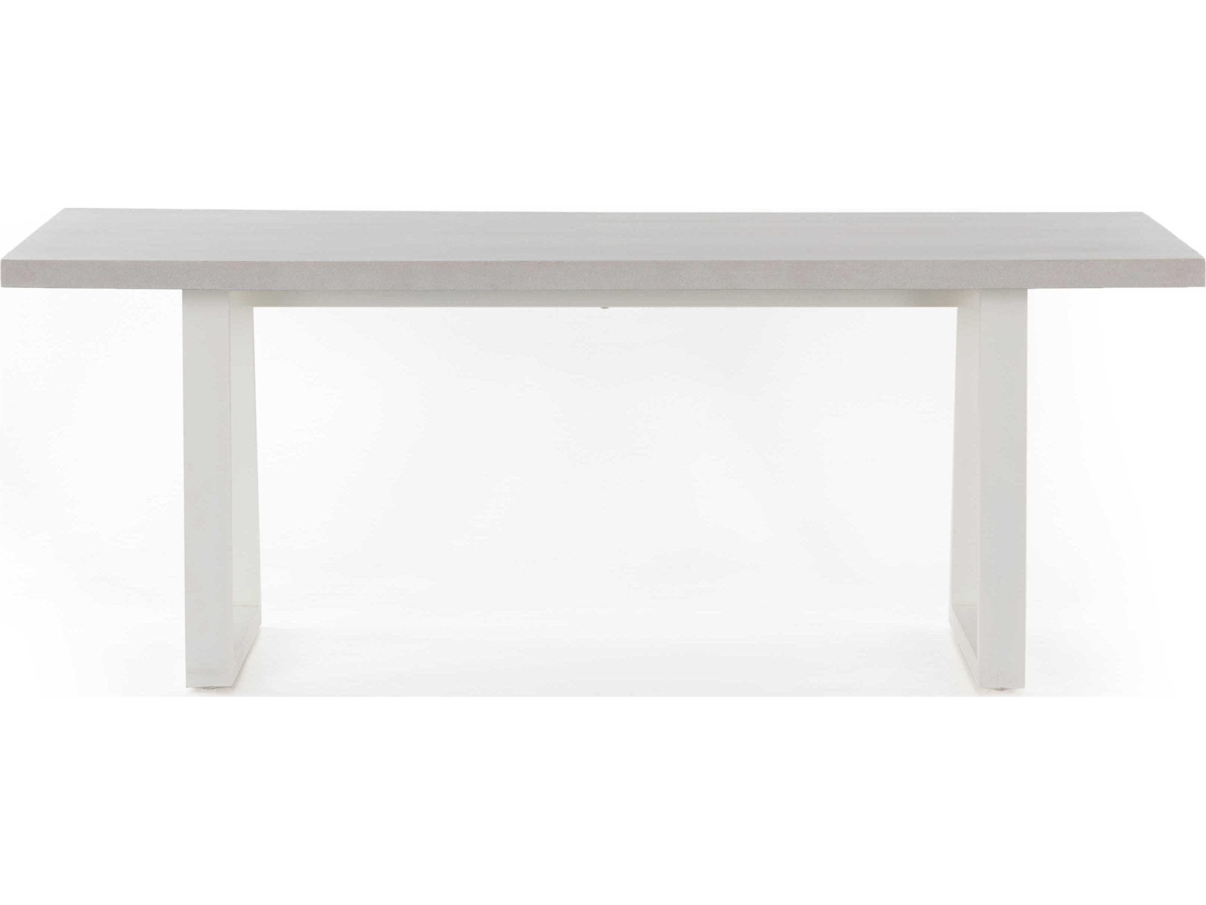 Luxecor Globetrotter Outdoor Natural White / Sand Metal Stone Rectangular Dining Table