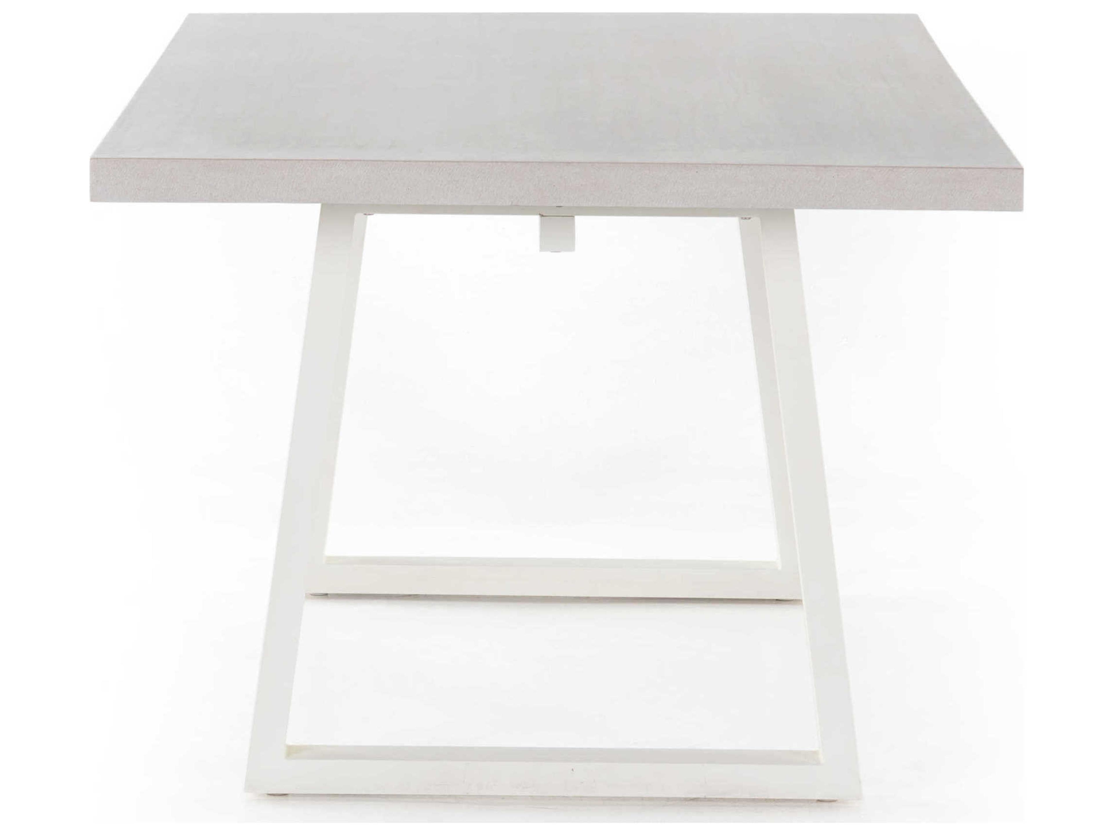 Luxecor Globetrotter Outdoor Natural White / Sand Metal Stone Rectangular Dining Table