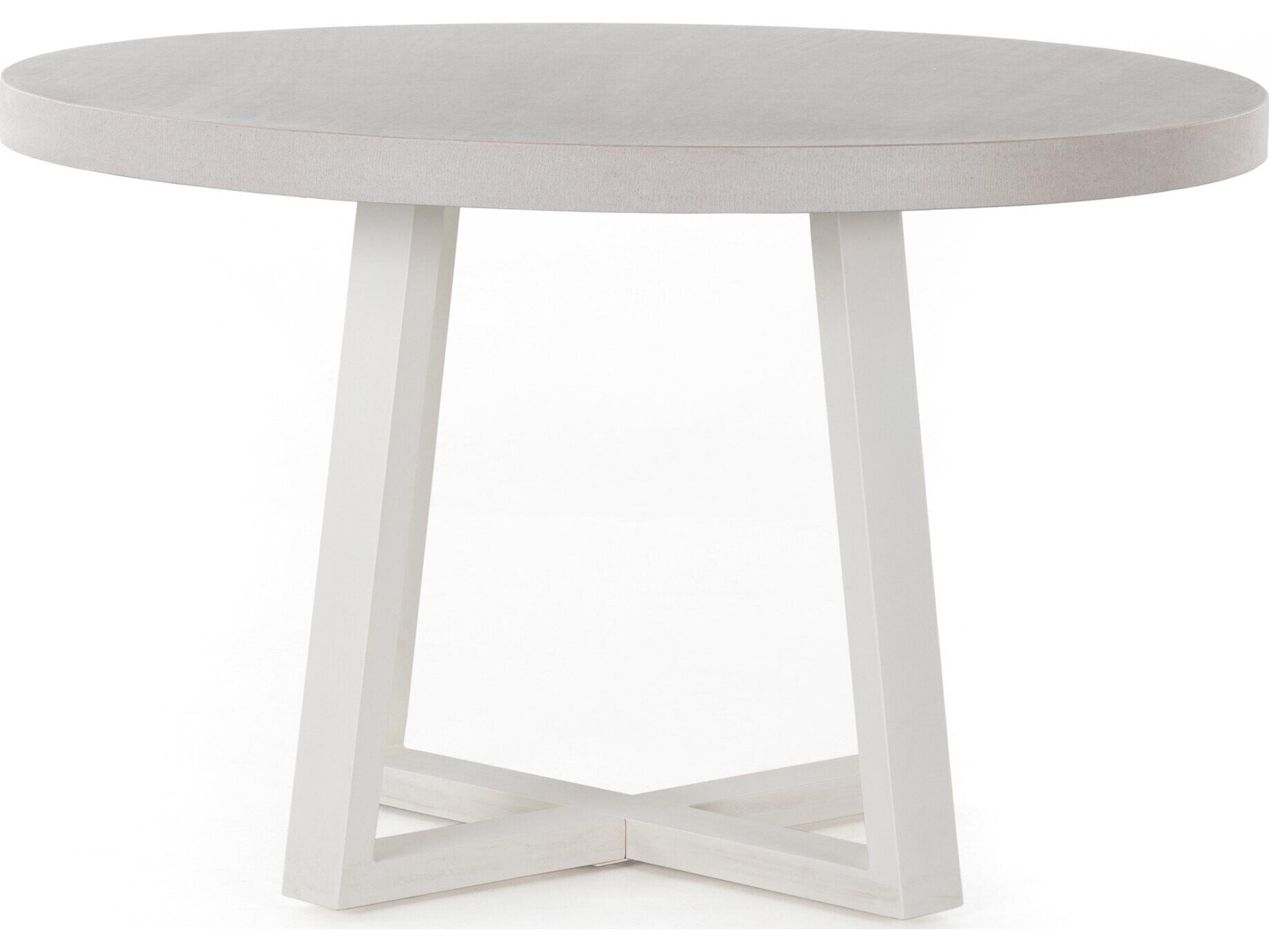 Luxecor Globetrotter Outdoor Natural White / Sand Resin Metal Stone Teak Round Dining Table