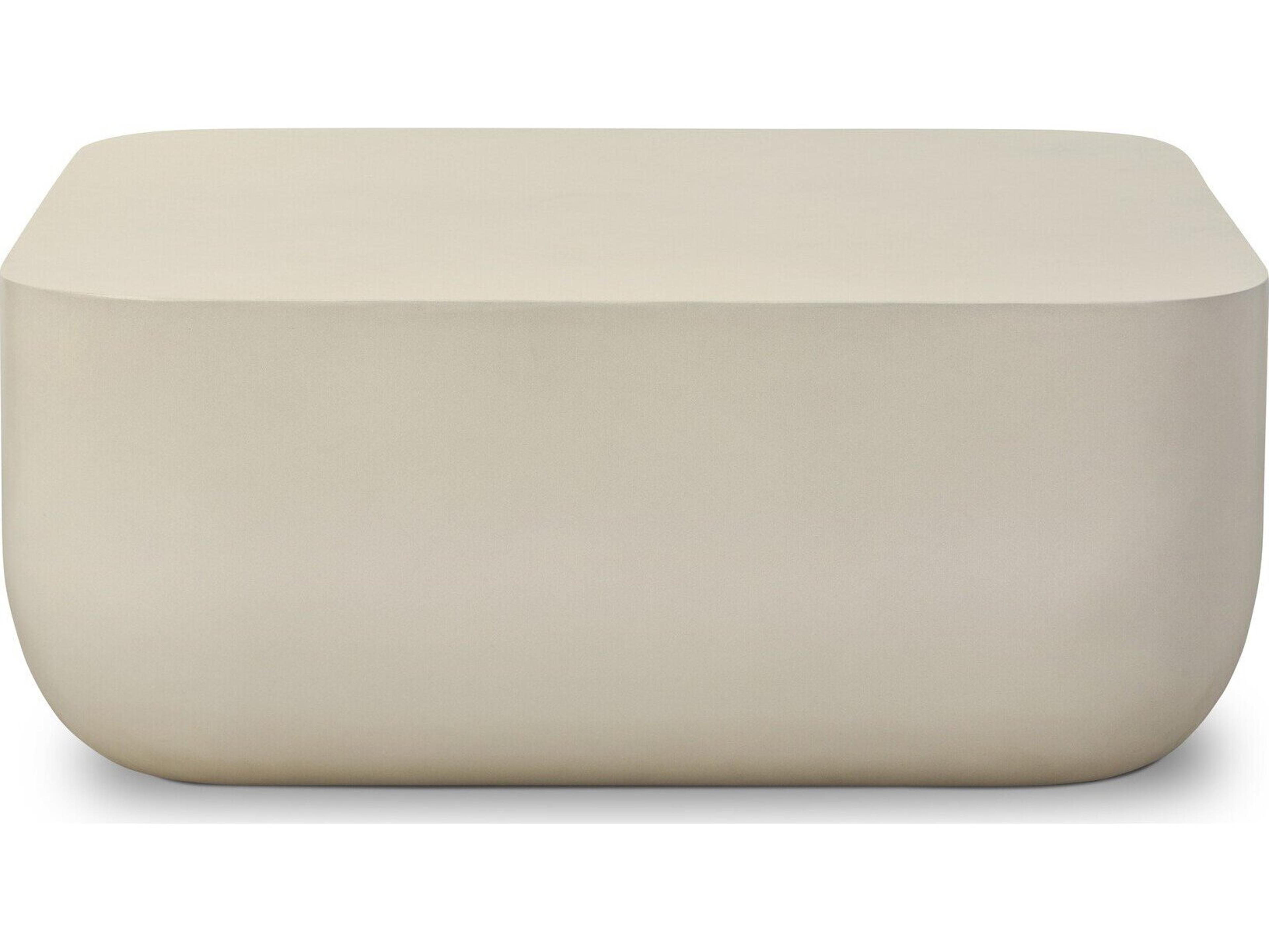 Four Hands Outdoor Thayer White Square Concrete Coffee Table