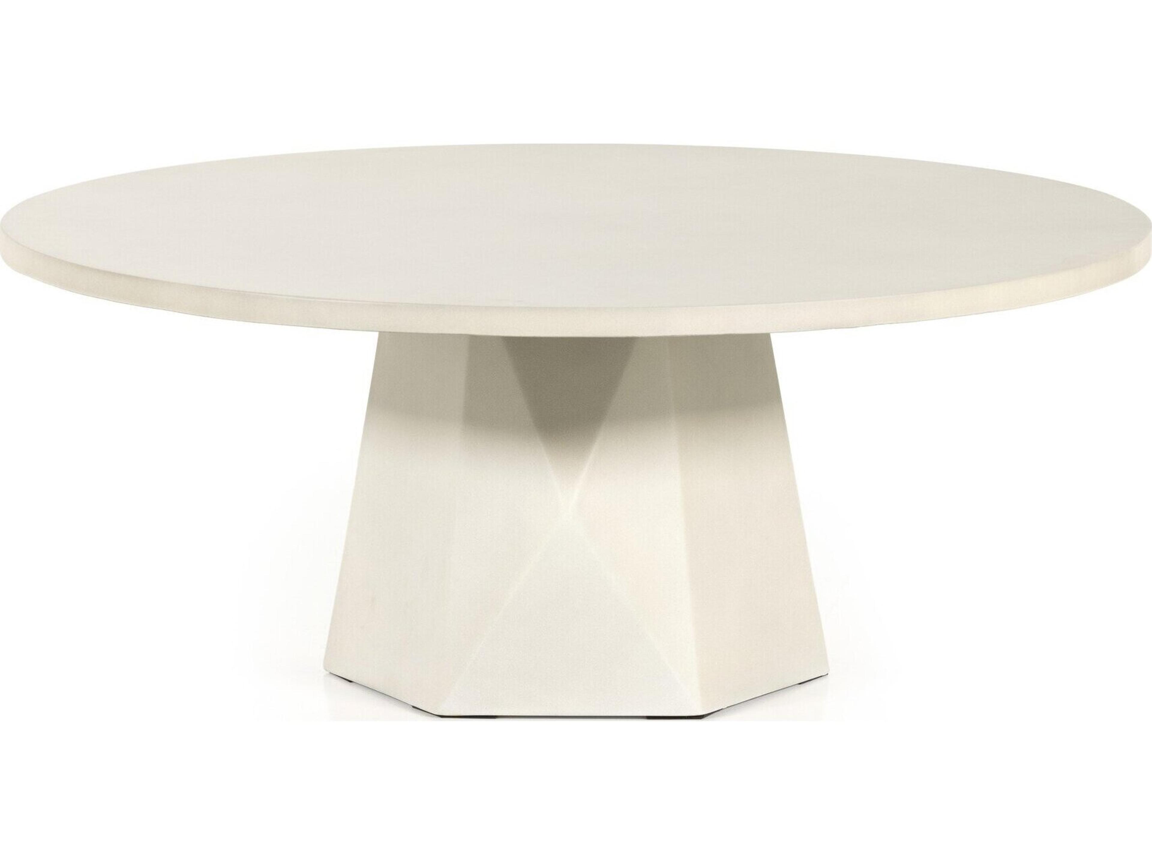 Luxecor Globetrotter Outdoor White Concrete Round Coffee Table