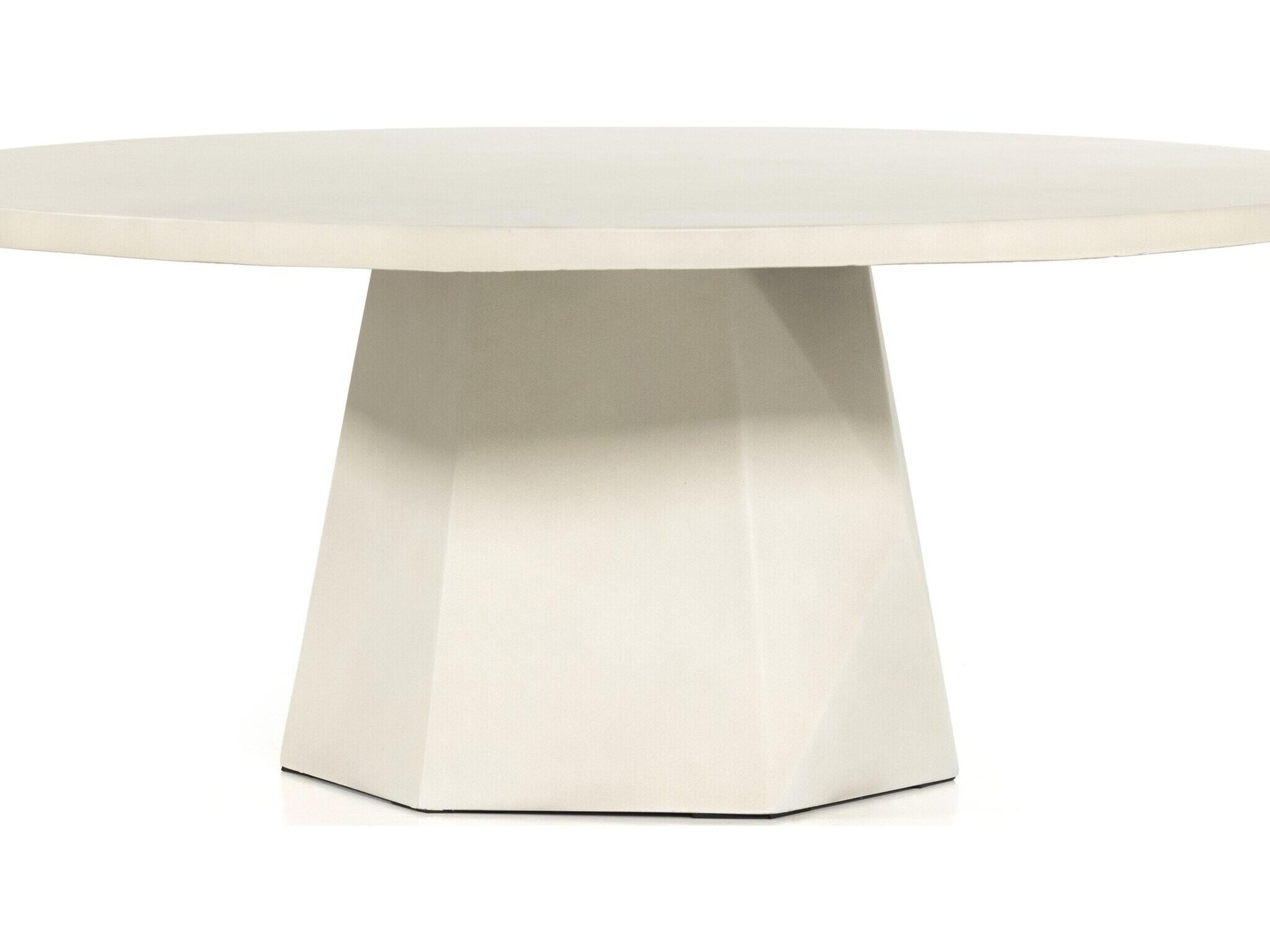 Luxecor Globetrotter Outdoor White Concrete Round Coffee Table