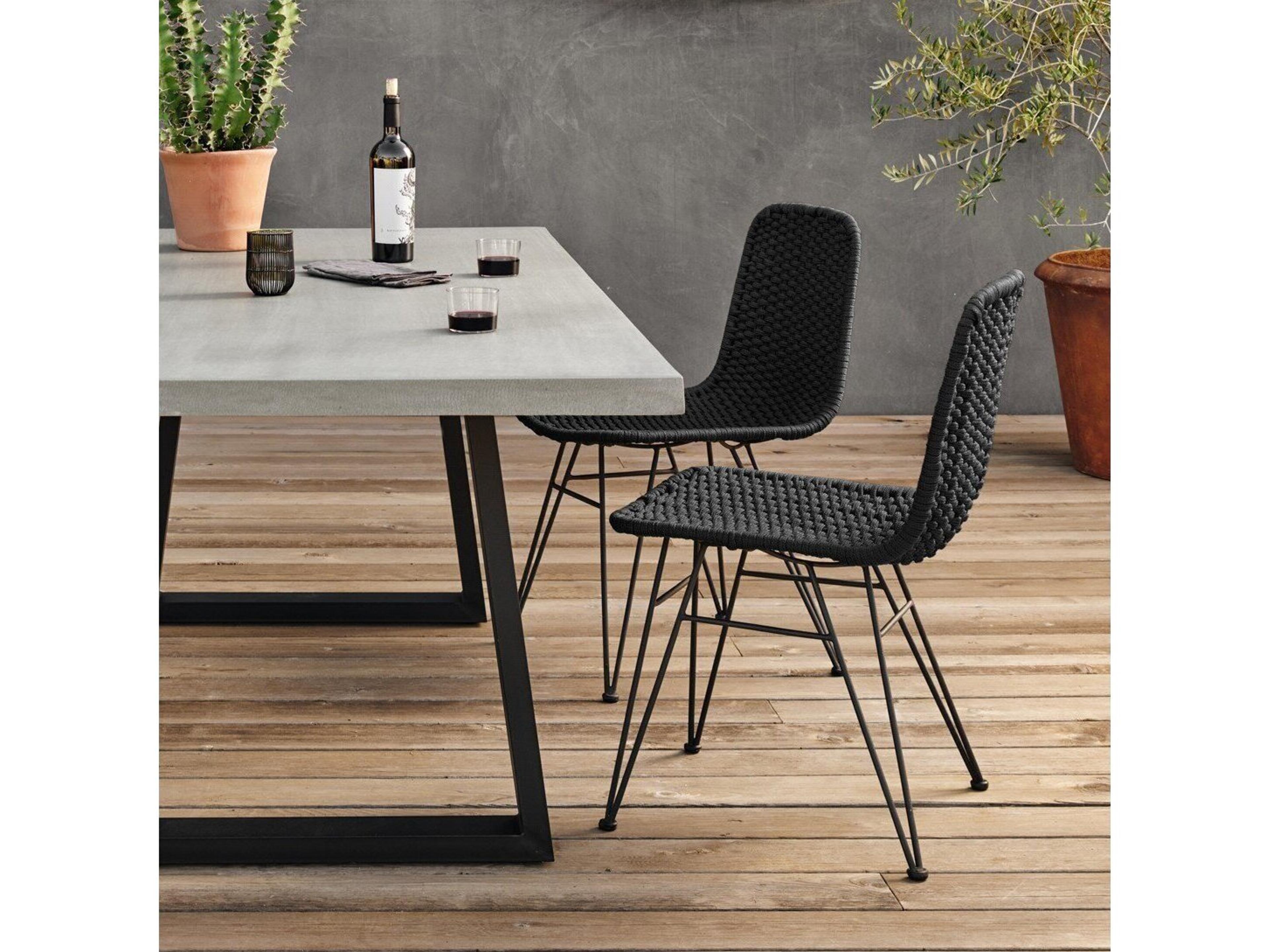 Luxecor Globetrotter Outdoor Charcoal Iron / Thick Dark Grey Rope Dining Chair