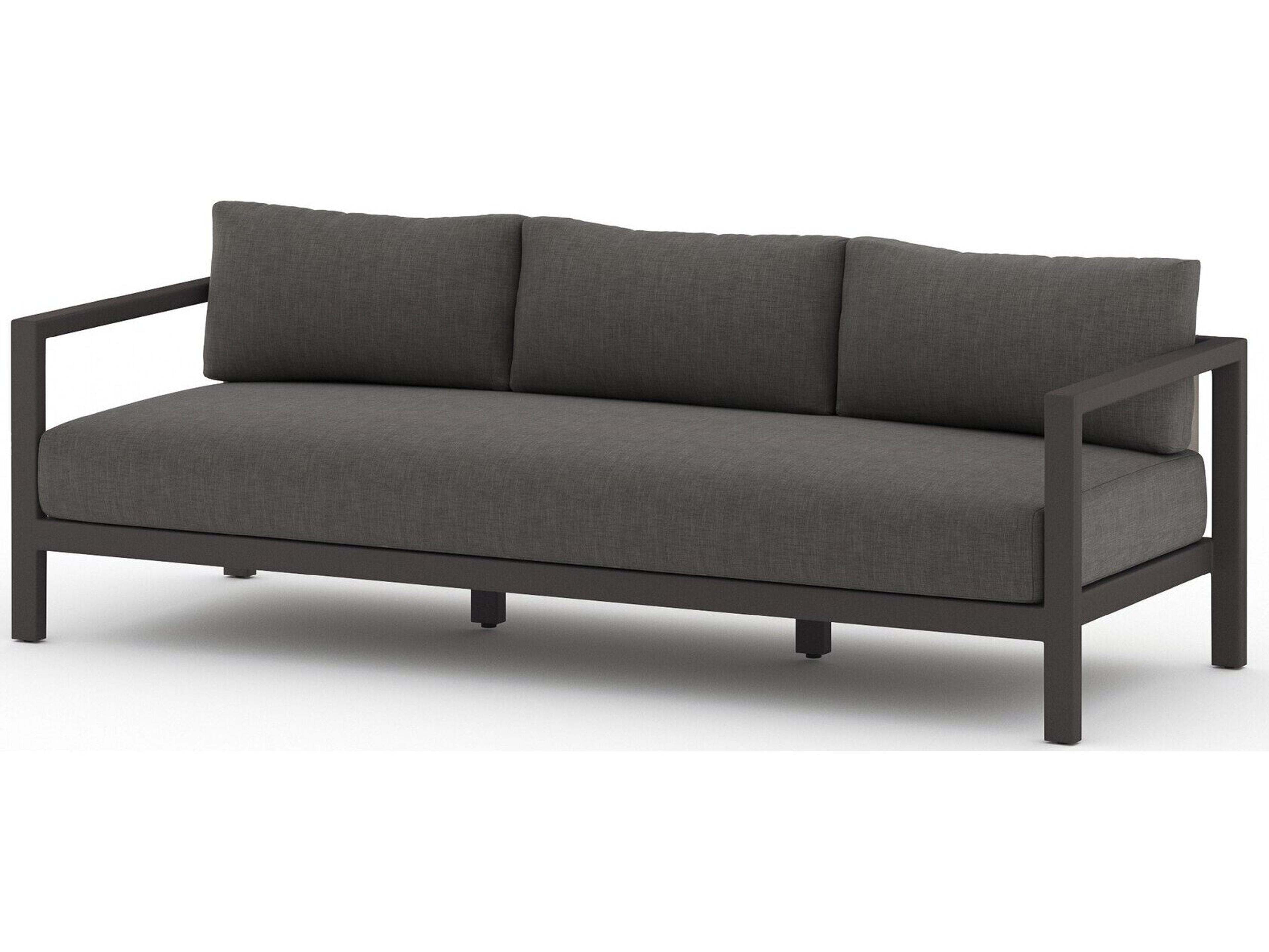 Solano Bronze / Ivory Strap Sofa with Charcoal Cushion
