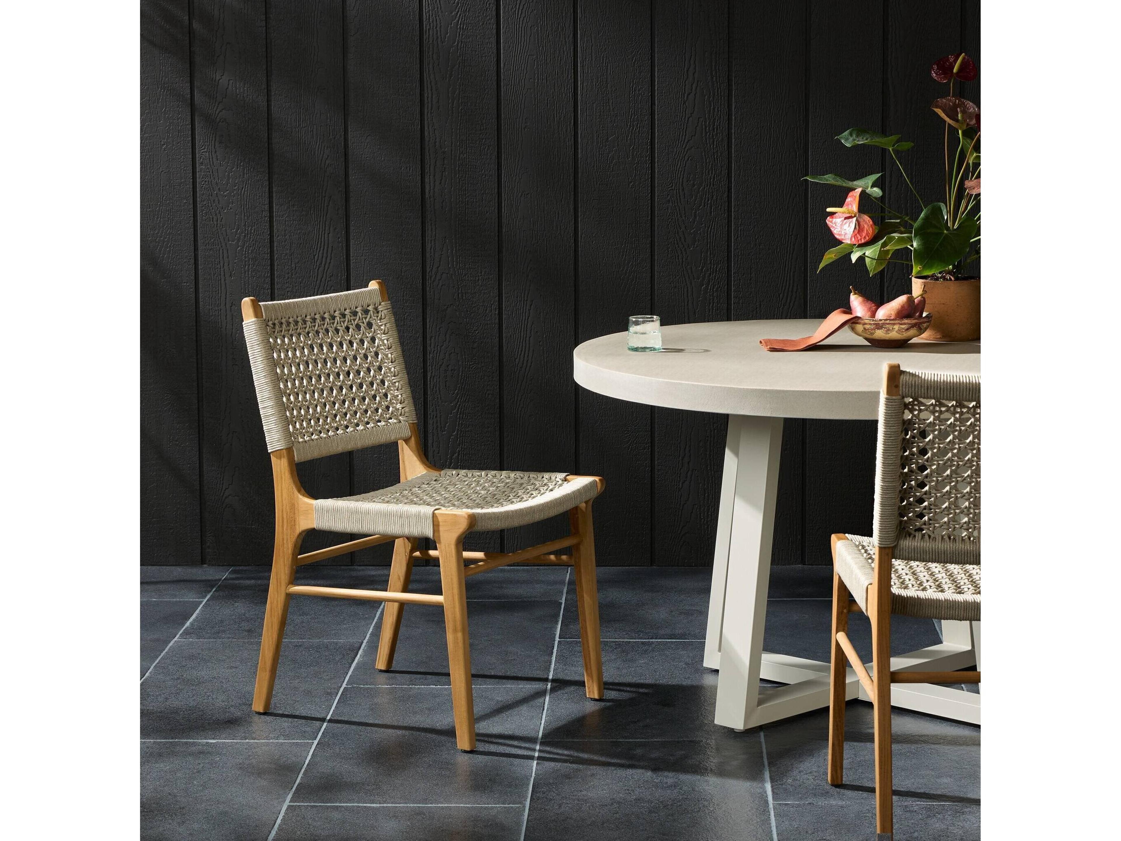 Luxecor Globetrotter Outdoor Natural Teak / Ivory Rope Dining Chair