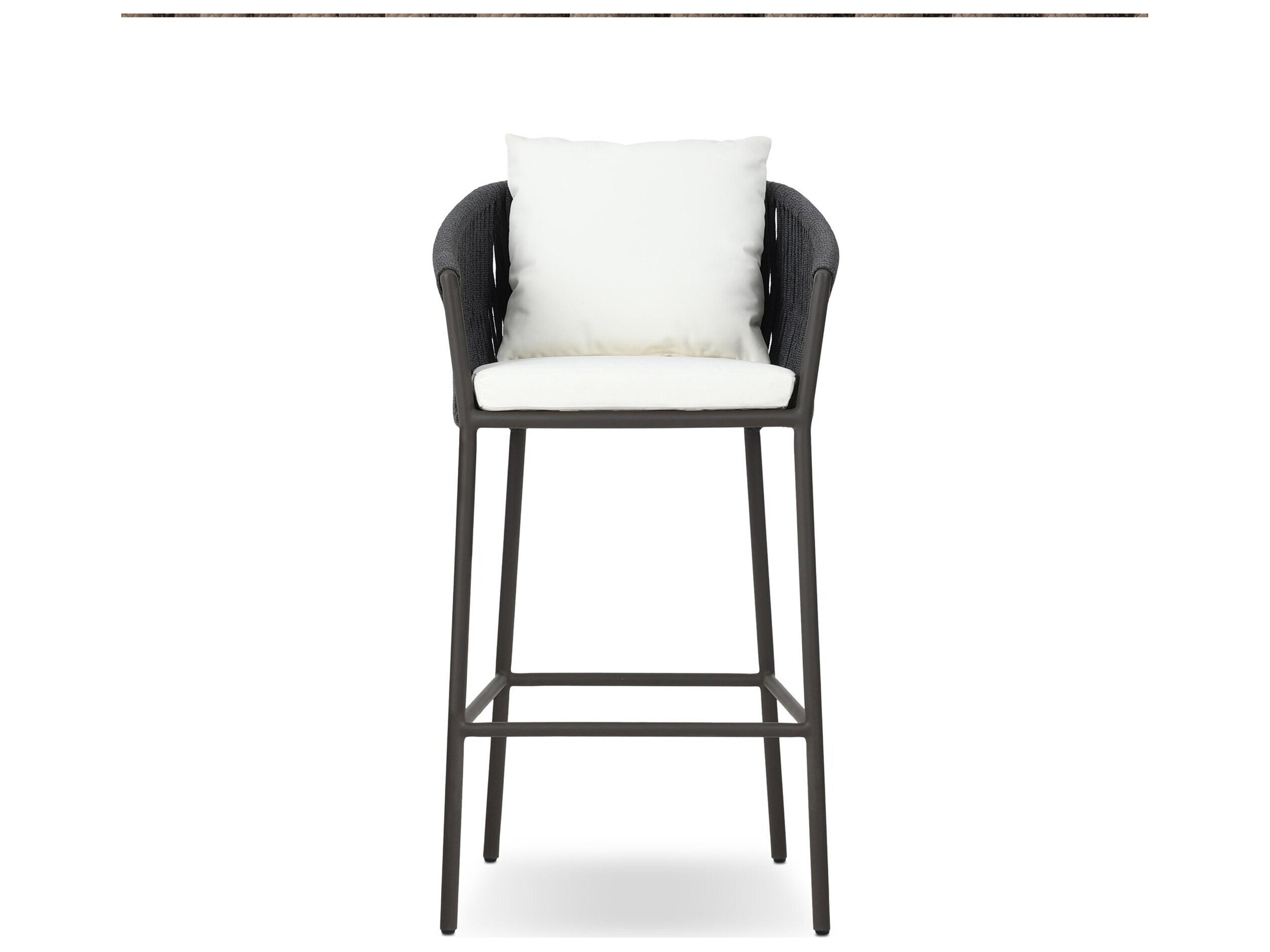 Four Hands Outdoor Solano Porto Bronze Aluminum Cushion Bar Stool in Arashi Salt