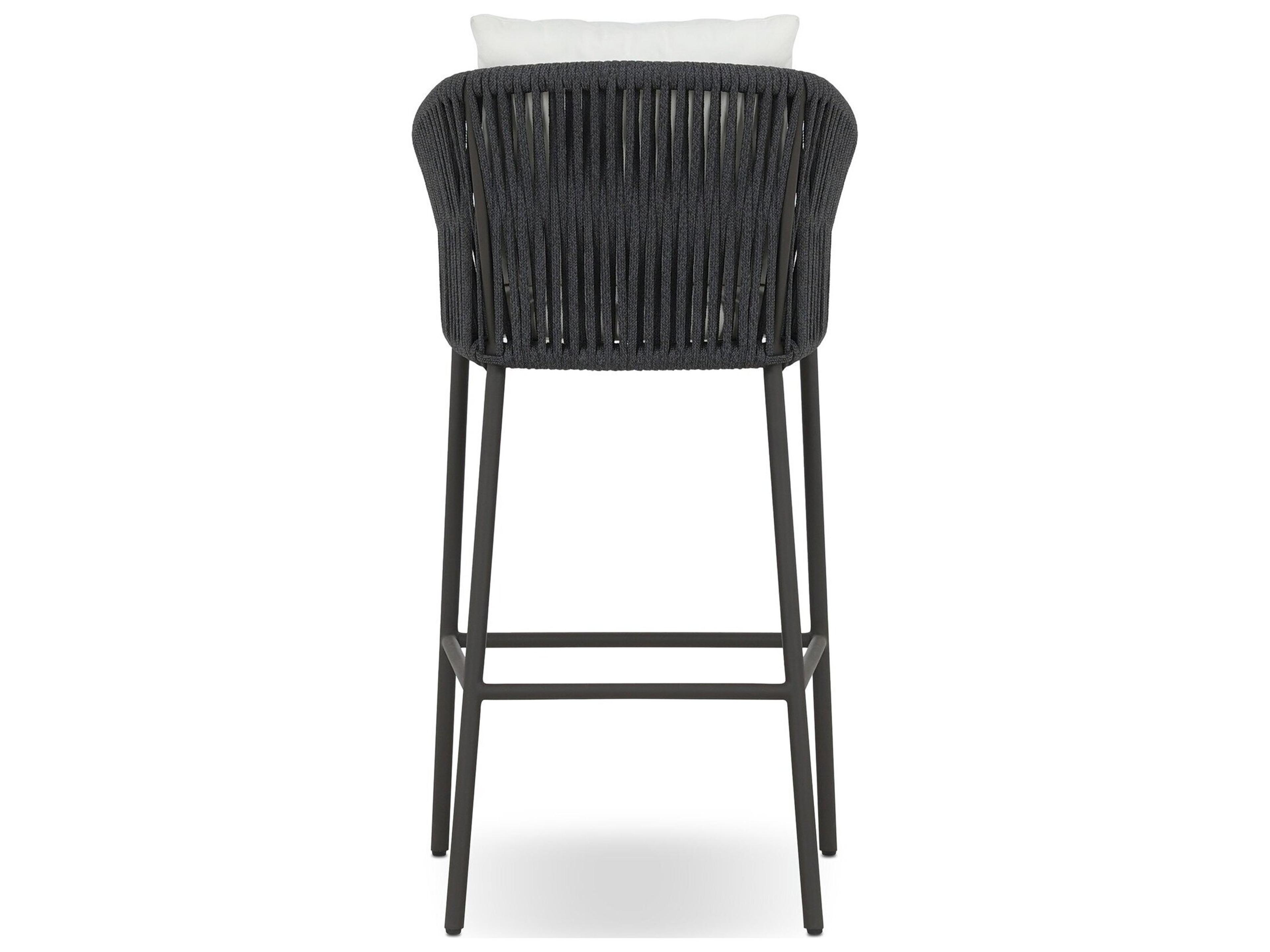 Four Hands Outdoor Solano Porto Bronze Aluminum Cushion Bar Stool in Arashi Salt