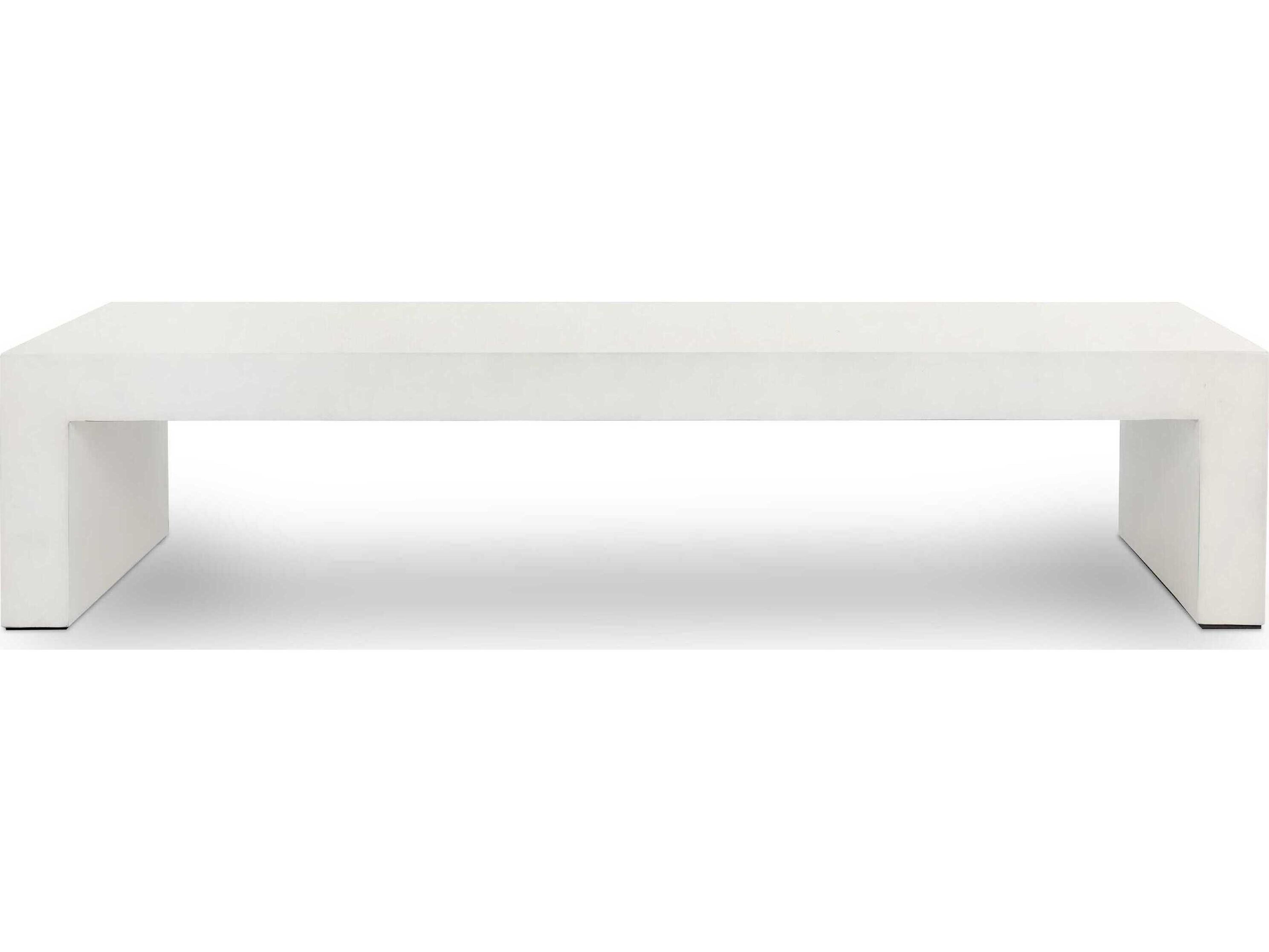 Luxecor Globetrotter Outdoor White Concrete Rectangular Coffee Table