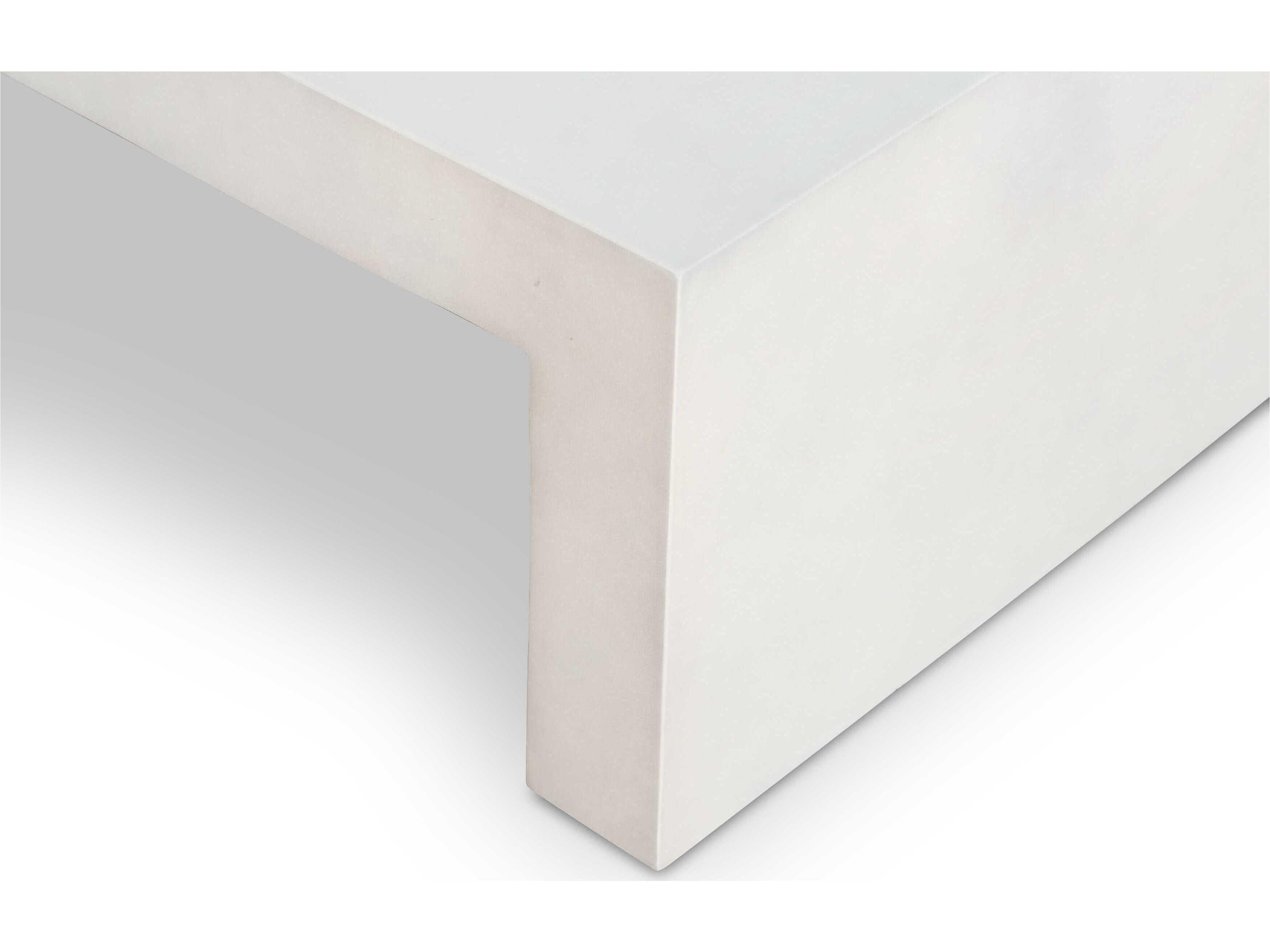 Luxecor Globetrotter Outdoor White Concrete Rectangular Coffee Table