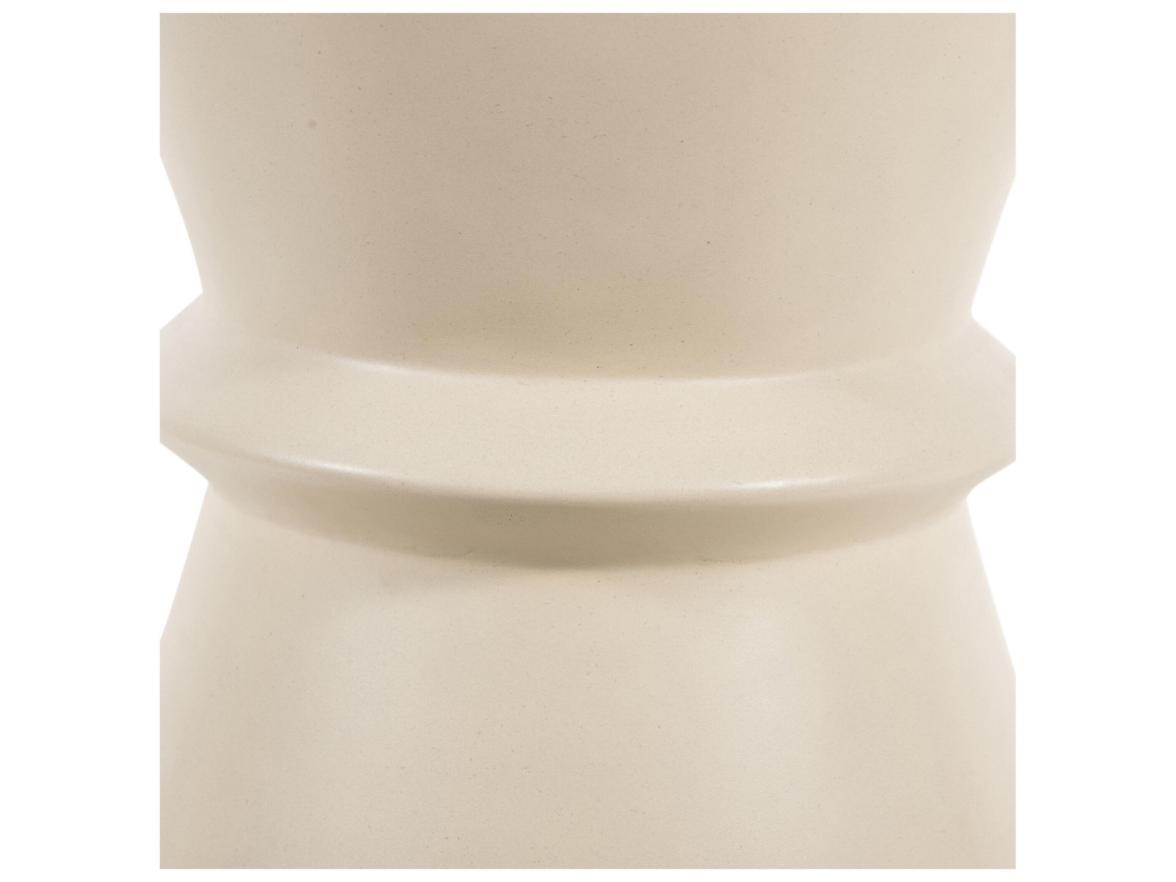 Four Hands Outdoor Everett Parchment White Concrete Round End Table