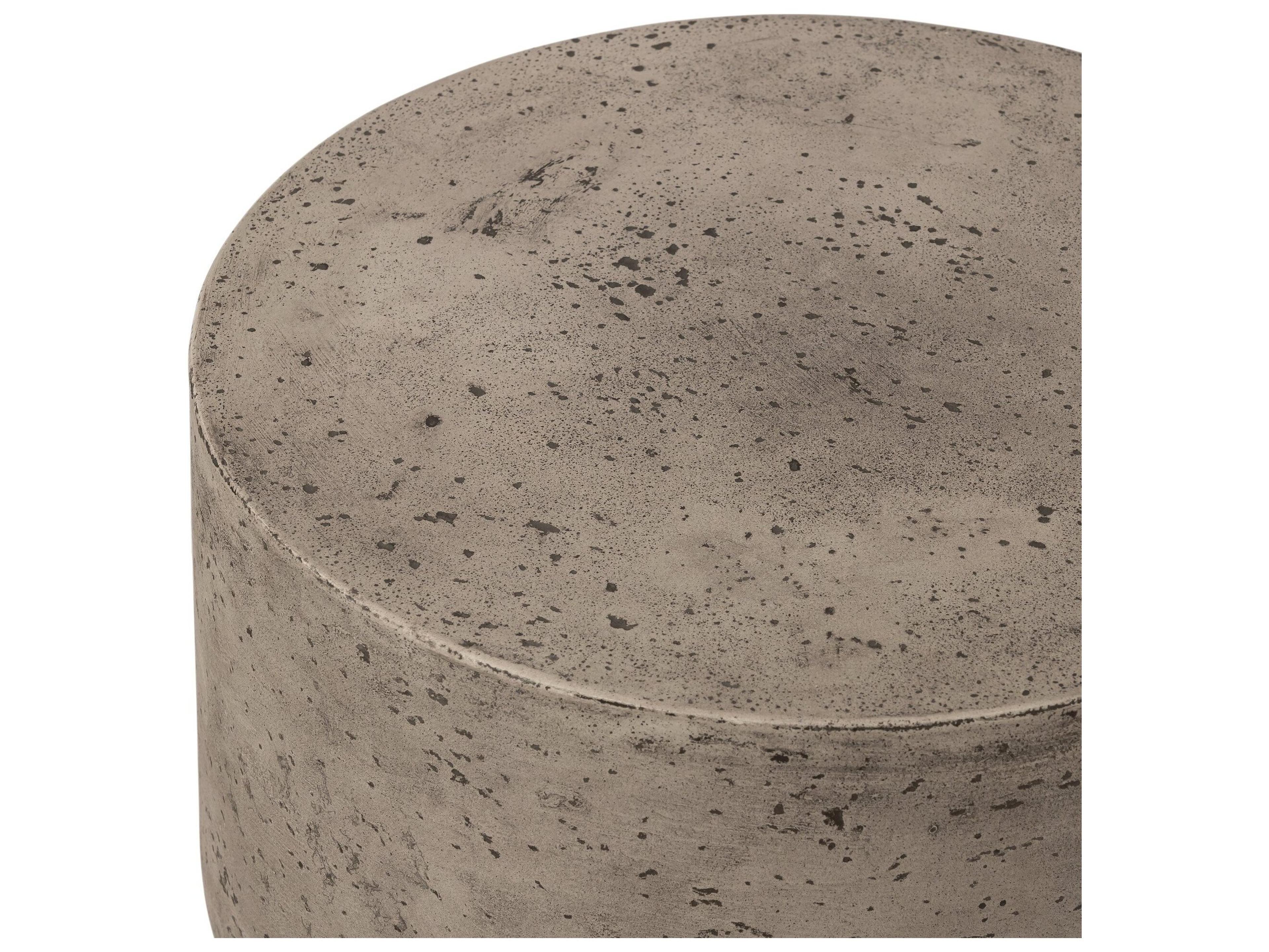 Luxecor Globetrotter Outdoor Graphite Concrete Round End Table