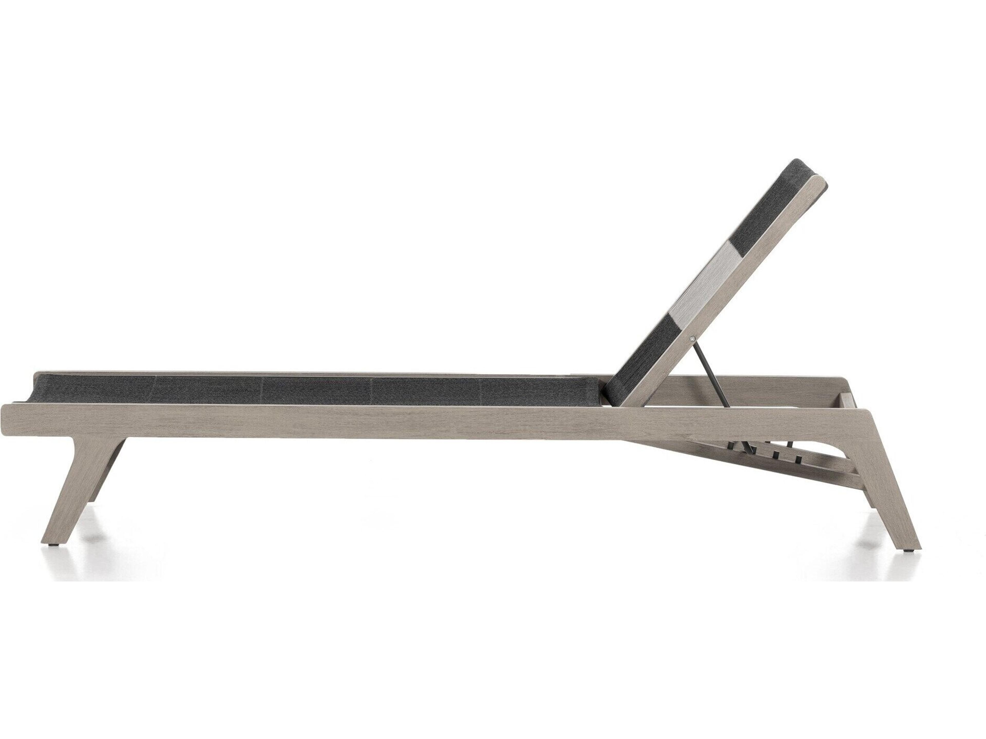 Luxecor Globetrotter Outdoor Weathered Grey Teak / Dark Rope Chaise Lounge