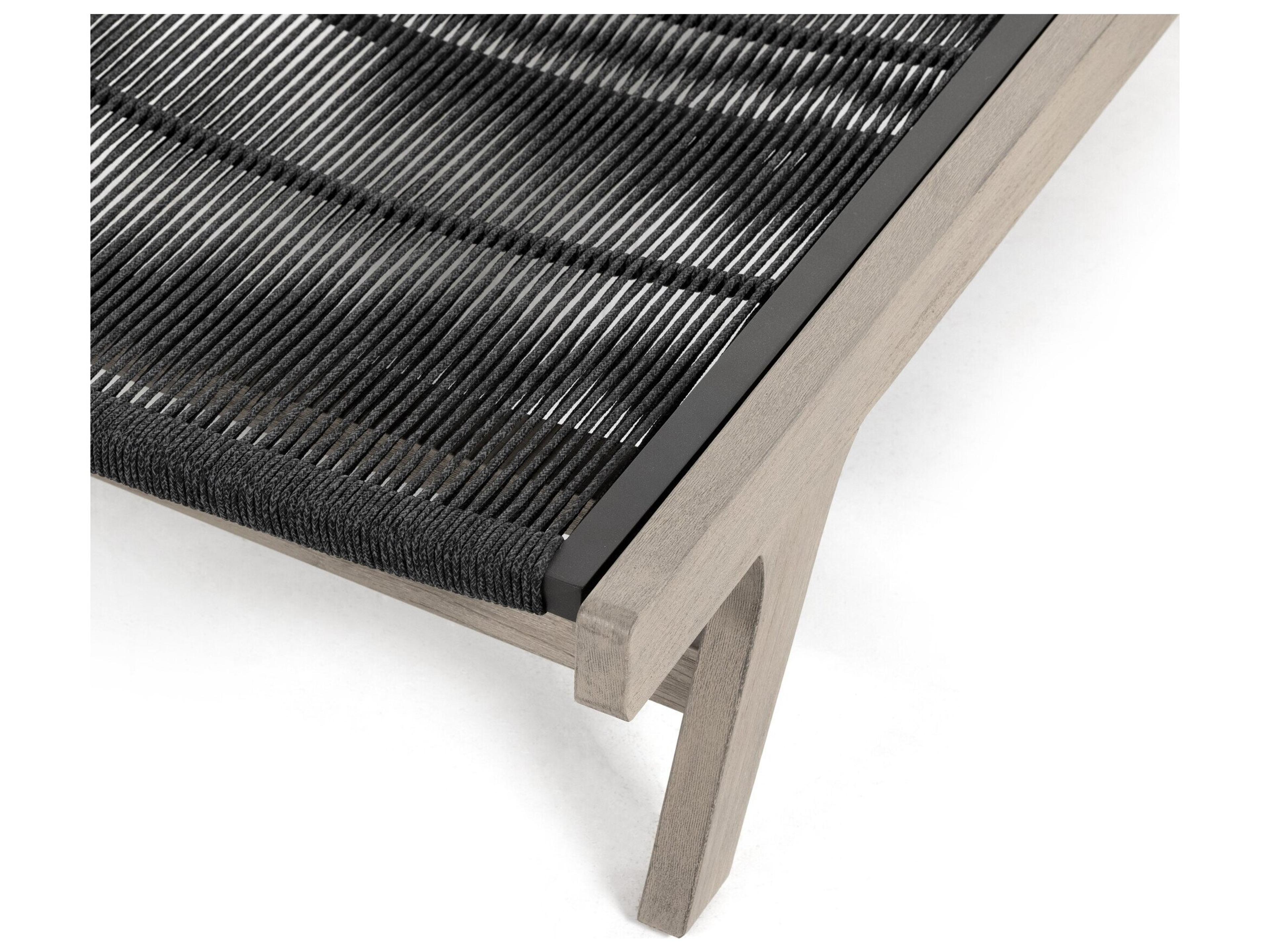 Luxecor Globetrotter Outdoor Weathered Grey Teak / Dark Rope Chaise Lounge